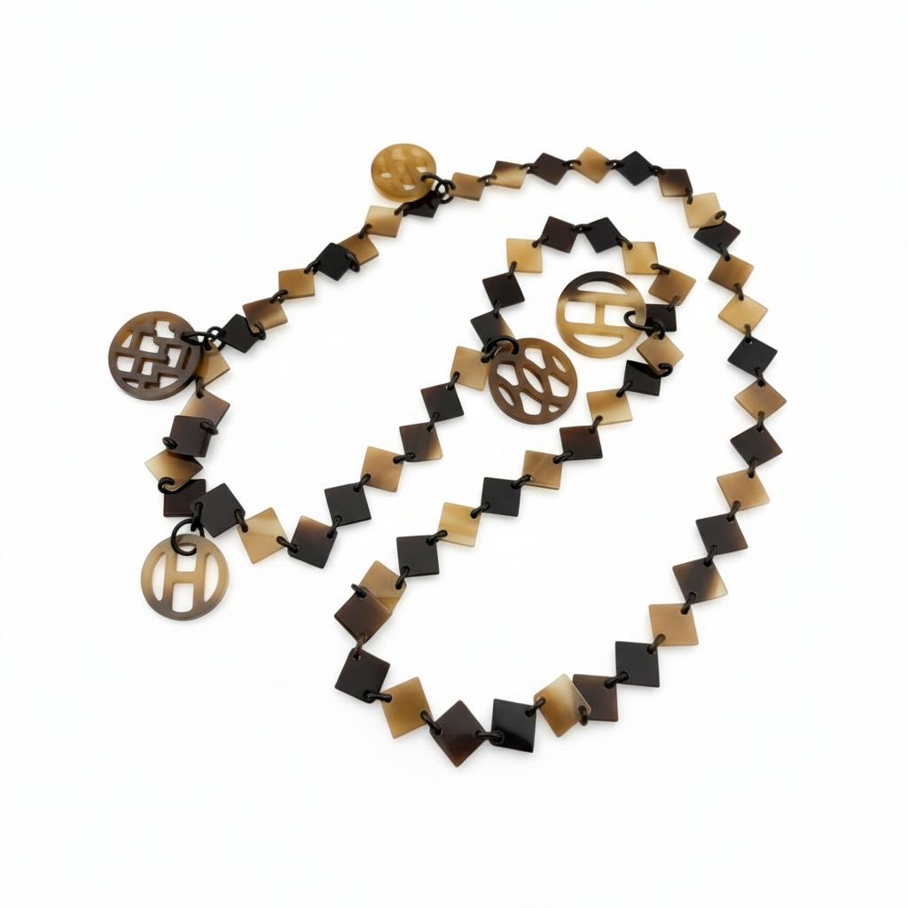 Hermès Buffalo Horn Diva Necklace-Long Necklace · Brown · 126 cm