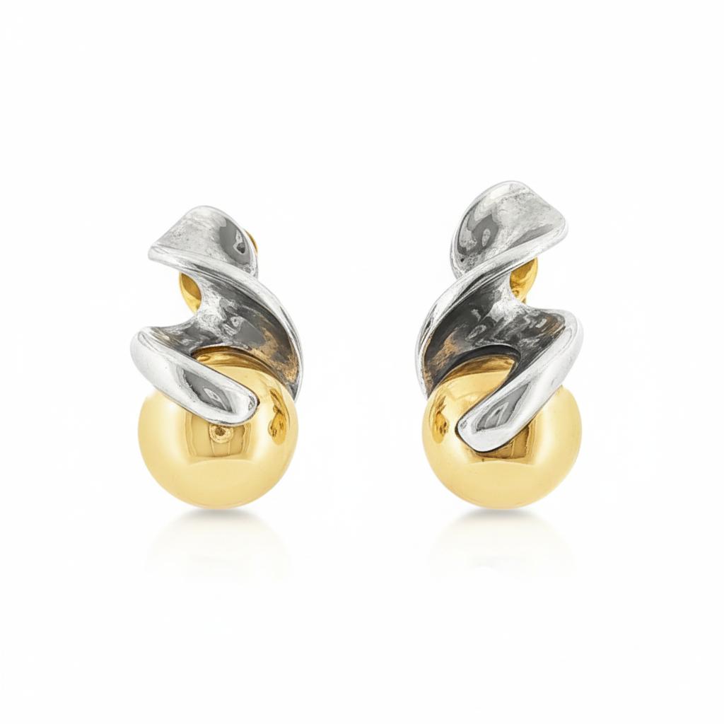 Marina B “Fusilli” Sterling Silver & Gold Earrings