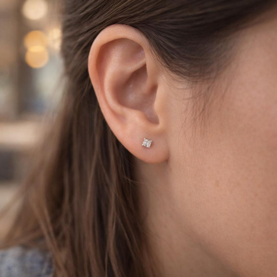 Diamond Stud Earrings in 14K Yellow Gold, second view