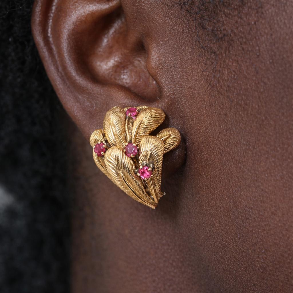 Tiffany & Co. Feathers Ruby Earrings
