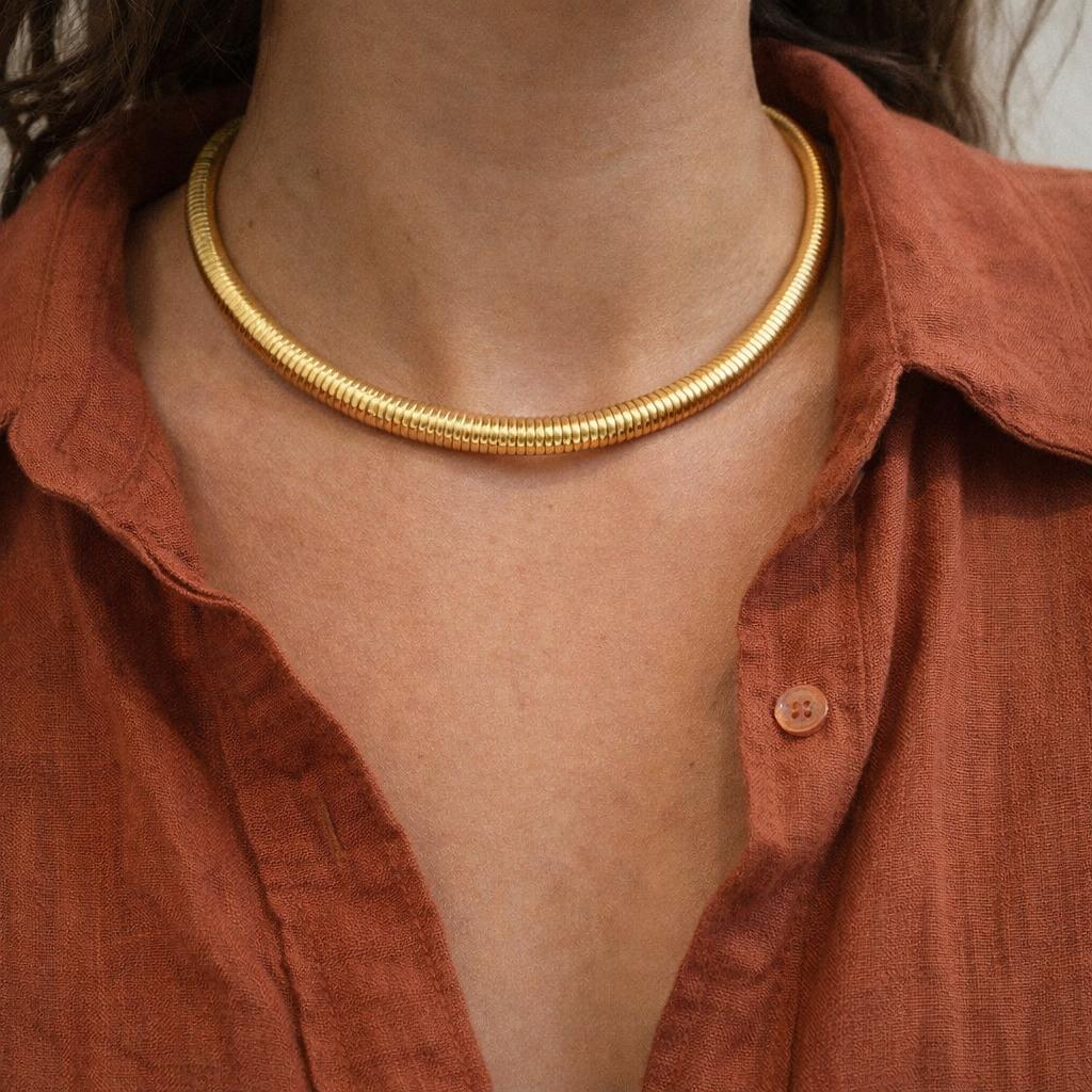 Tiffany & Co. Tubogas Gold Necklace United States, Circa 1950s