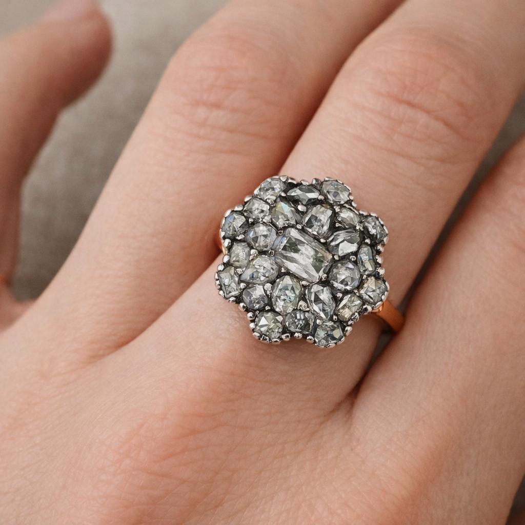 Victorian Diamond Cluster Ring