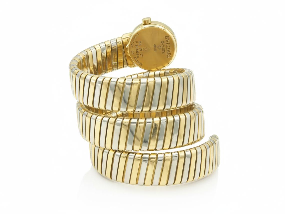 Vintage 1980s Bvlgari Two-Tone Tubogas Wrap Watch