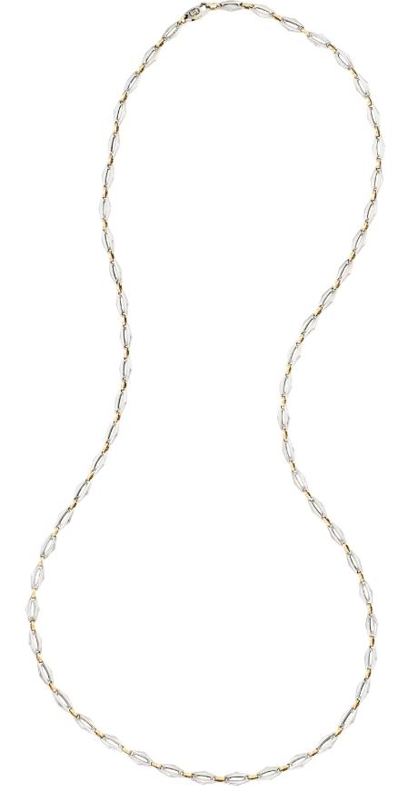 Cartier Steel & 18K Gold Long Link Necklace