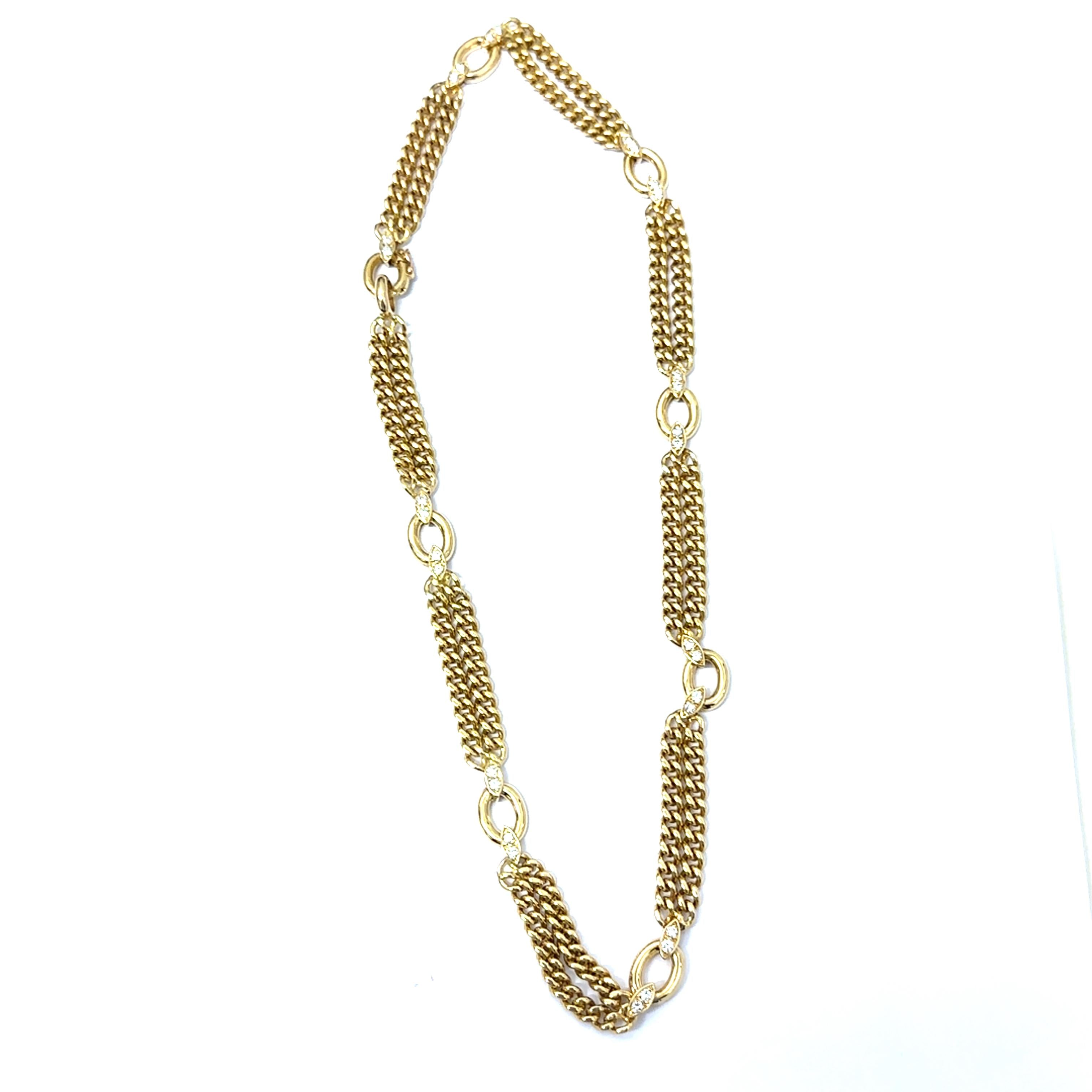 Van Cleef & Arpels 1980 Diamond Link Necklace in 18k Gold