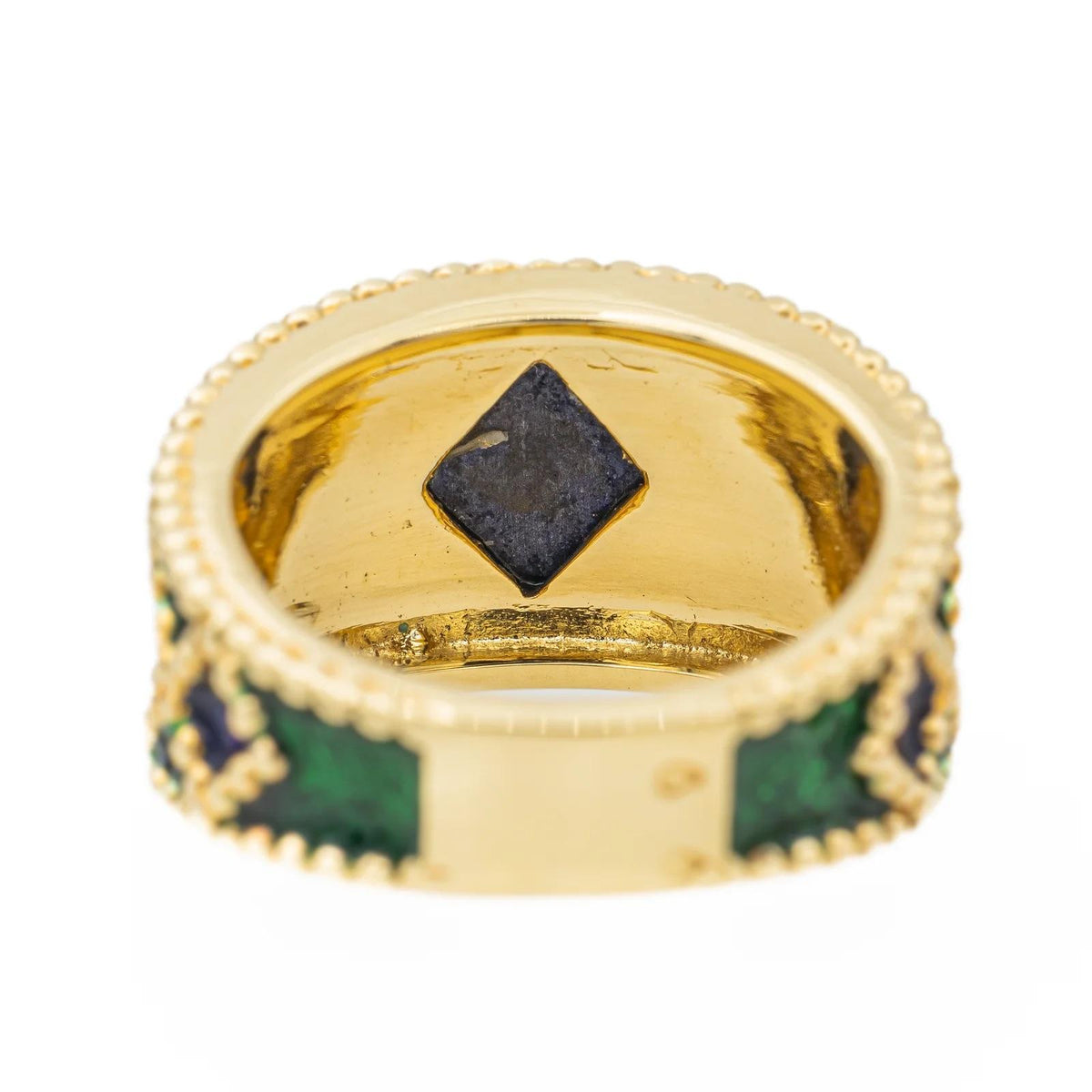 1970s Fred Paris Enamel and 18K Gold Bracelet and Ring Set