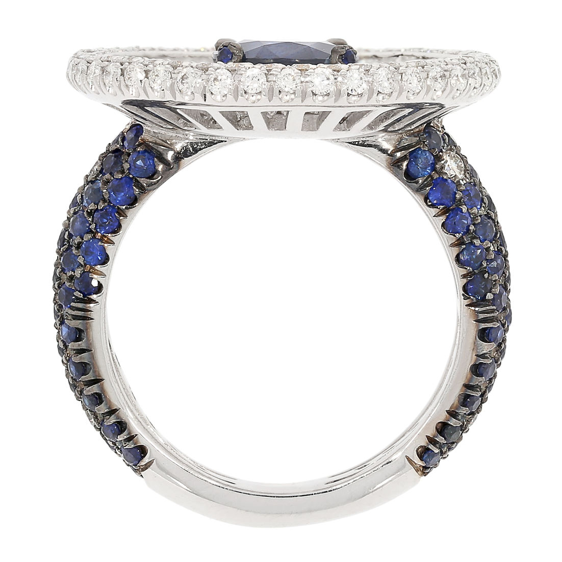 Celestial Geometry: A Sapphire and Diamond Ring by JANA