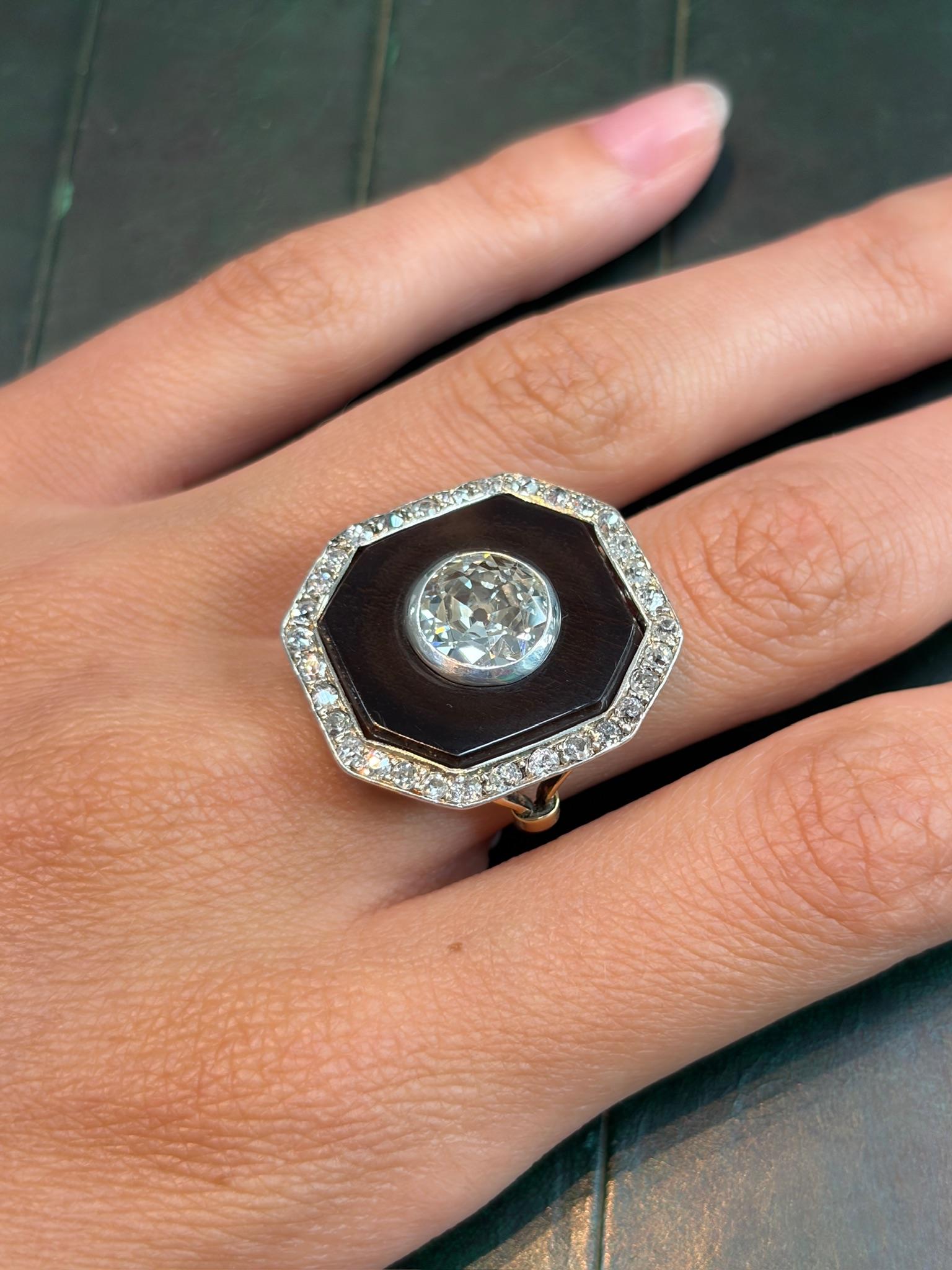 Belle Epoque Onyx and Diamond Ring
