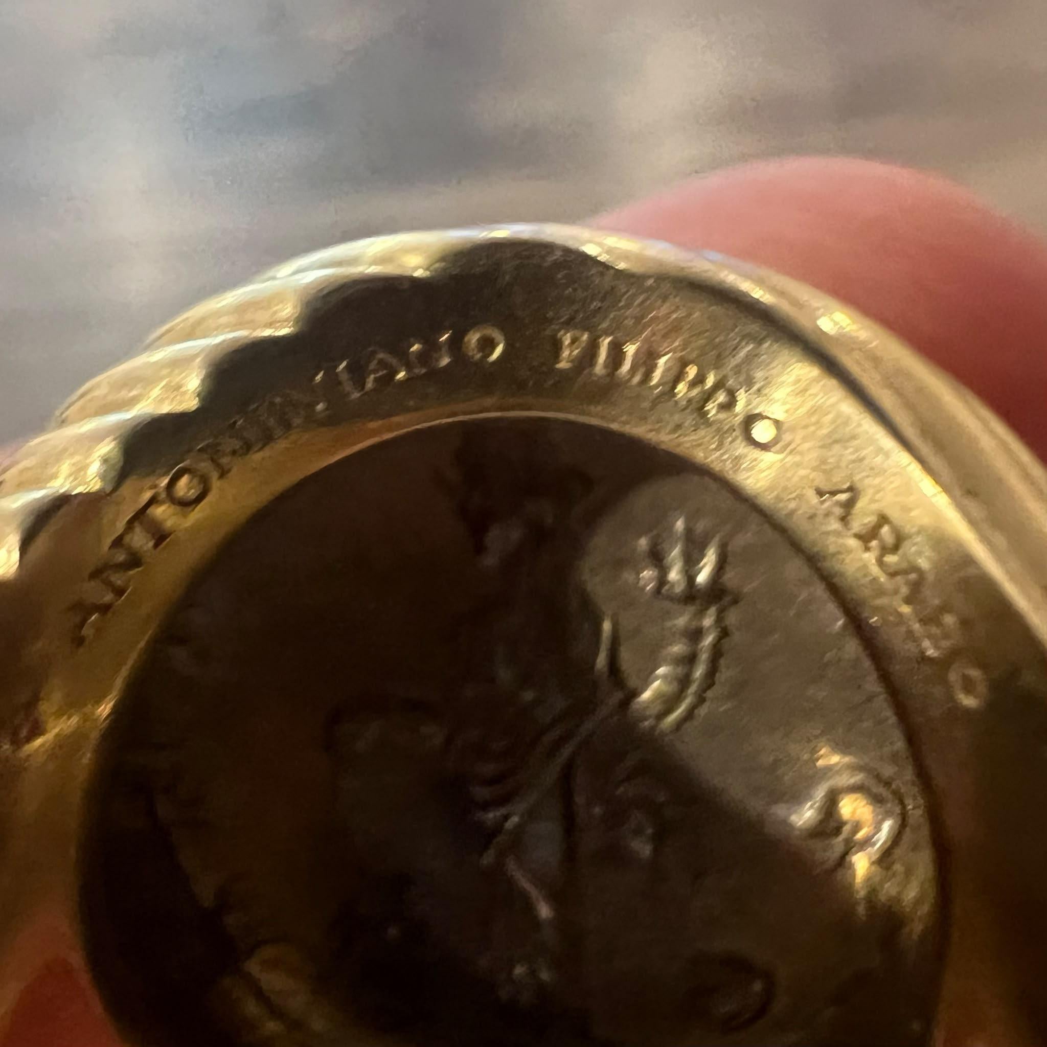 Bulgari Monete Coin "Antoniniano Filippo Arabo 244-249 BC" Ring