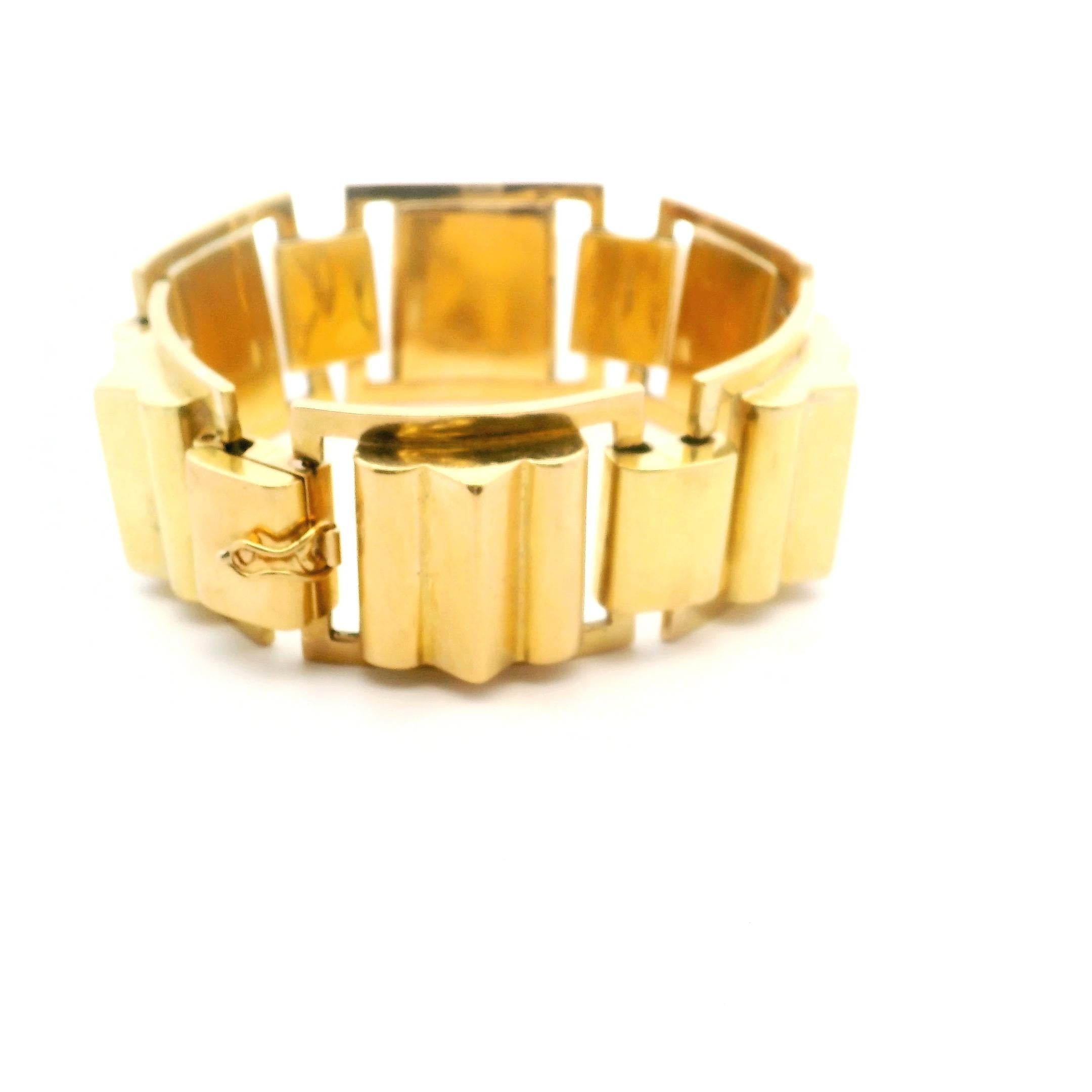 18K Gold Tank Retro Bracelet
