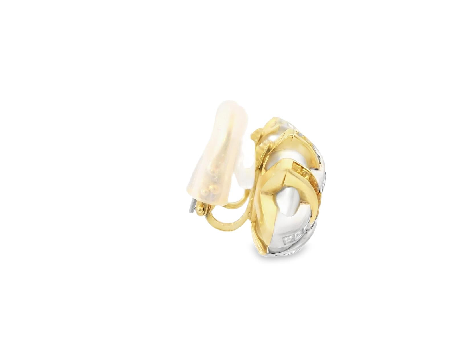 18k and platinum baroque pearl, diamond, yellowsapphire earrings (earrings conv