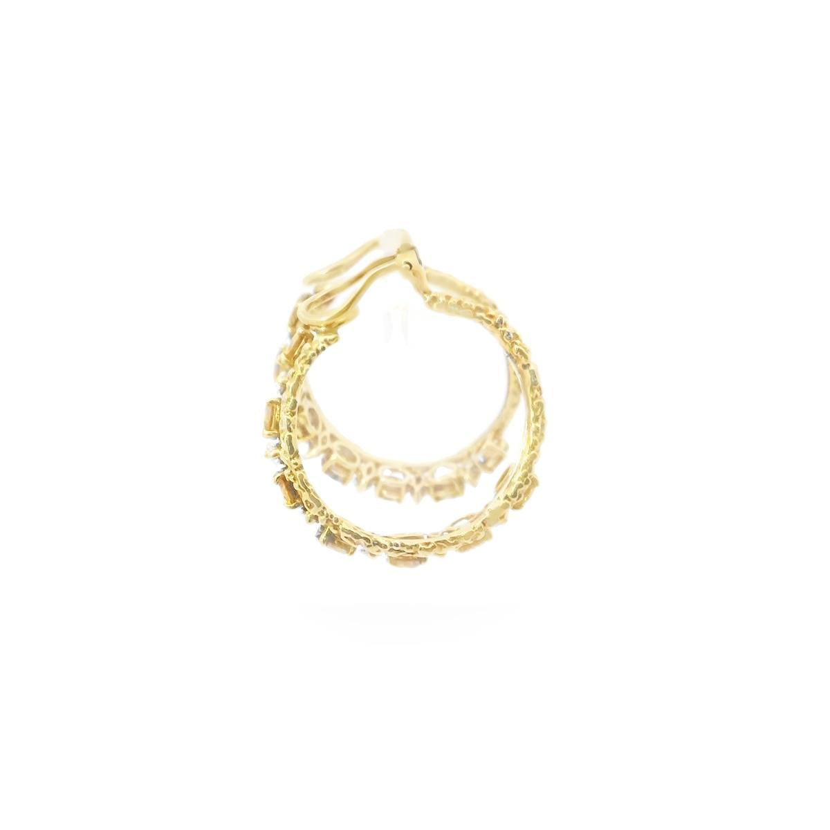 Van Cleef & Arpels Orange and White Diamond Clip Earrings in 18K Gold, 1970s, view 5