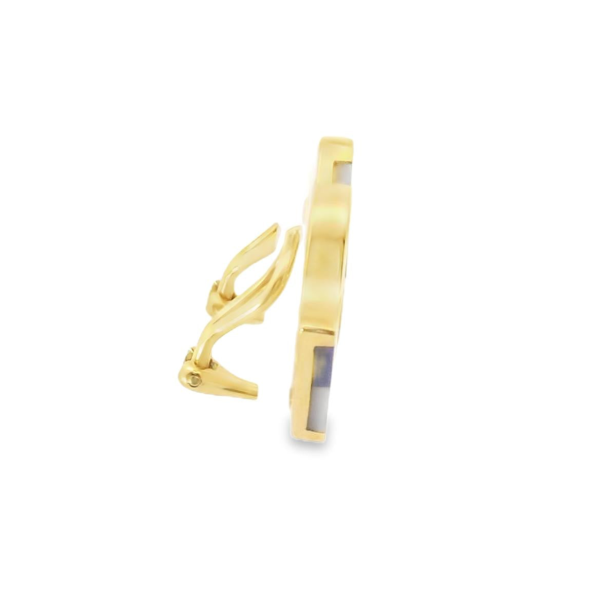 18k Gold  Tiffany & Co Vintage Lapis Lazuli Onyx Earrings Angela Cummings