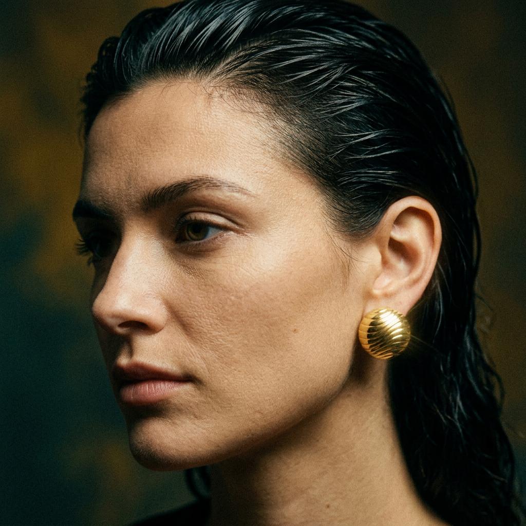 Tiffany & Co. Textured Gold Earrings   United States, 1970s.