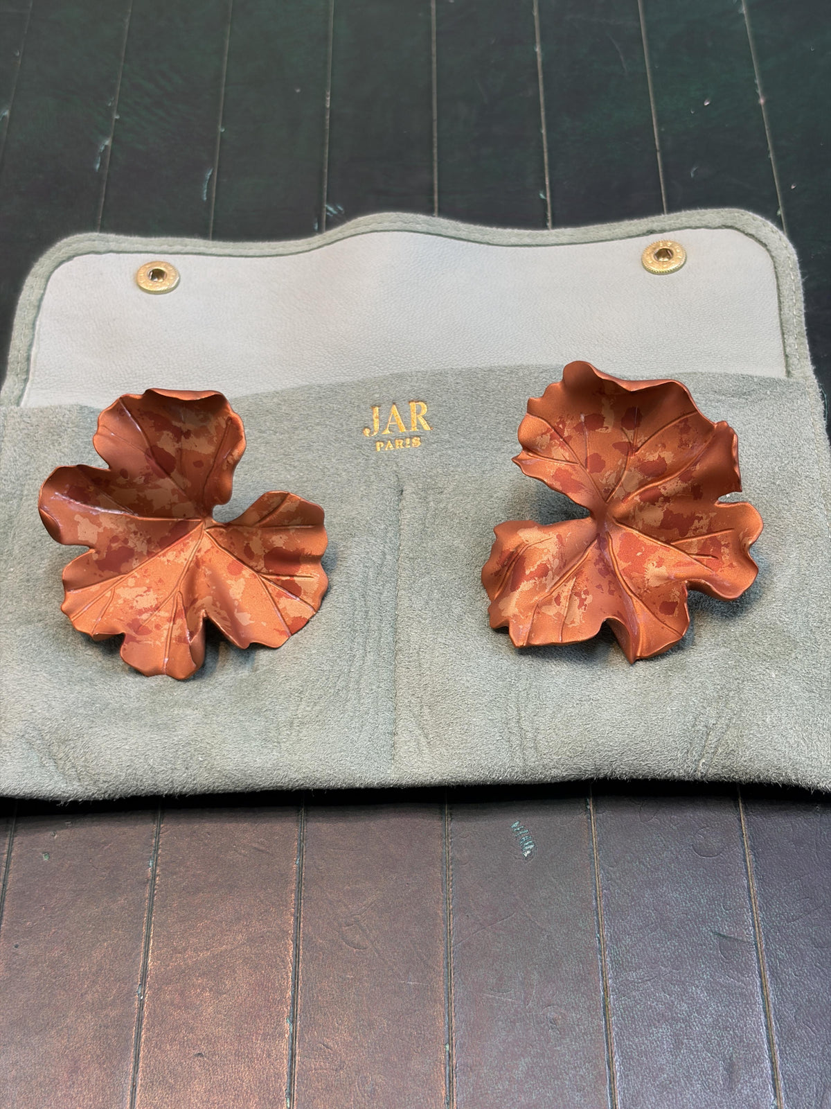 JAR Geranium Leaf Earrings in Aluminum, 2010s, view 3