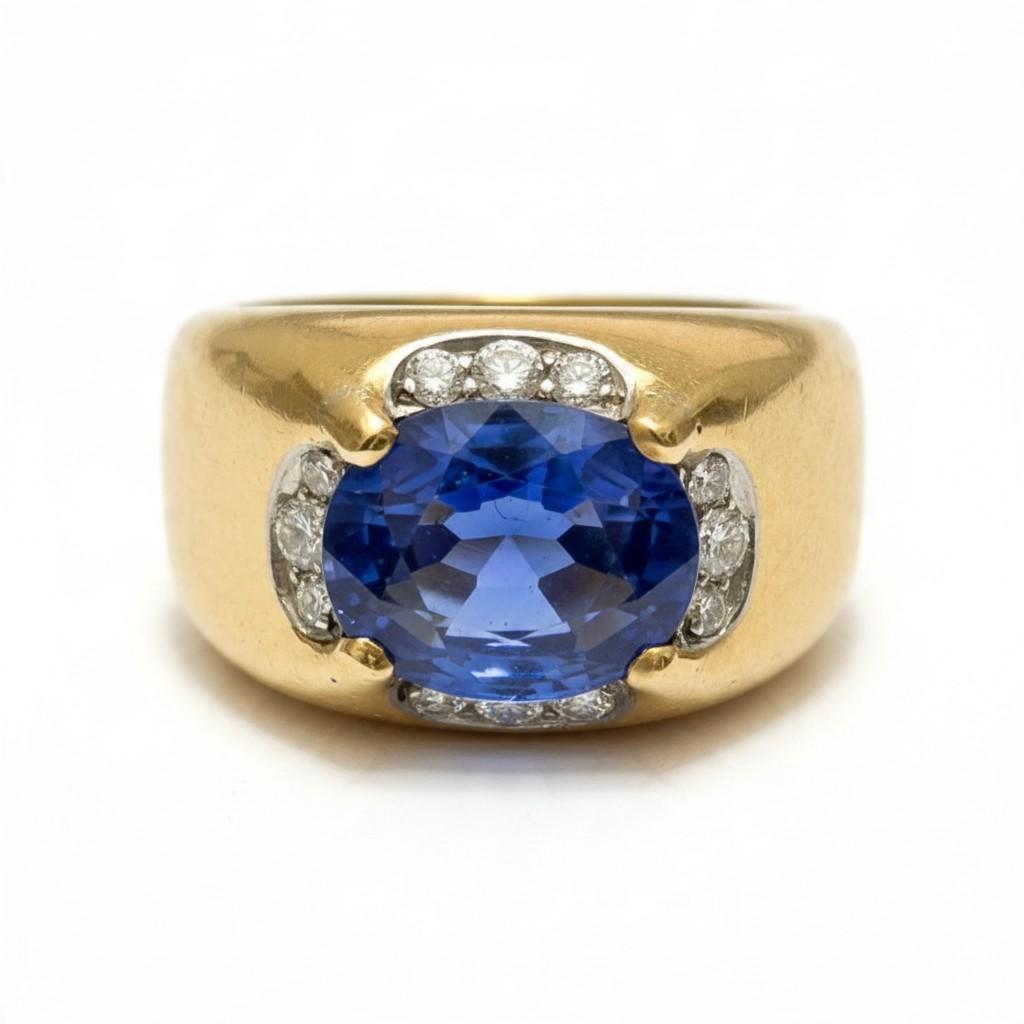 Bulgari Sapphire and Diamond 18K Gold Ring