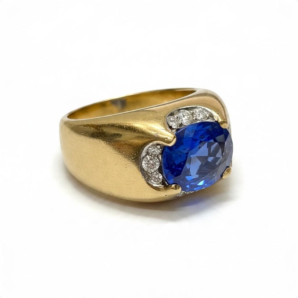 Bulgari Sapphire and Diamond 18K Gold Ring