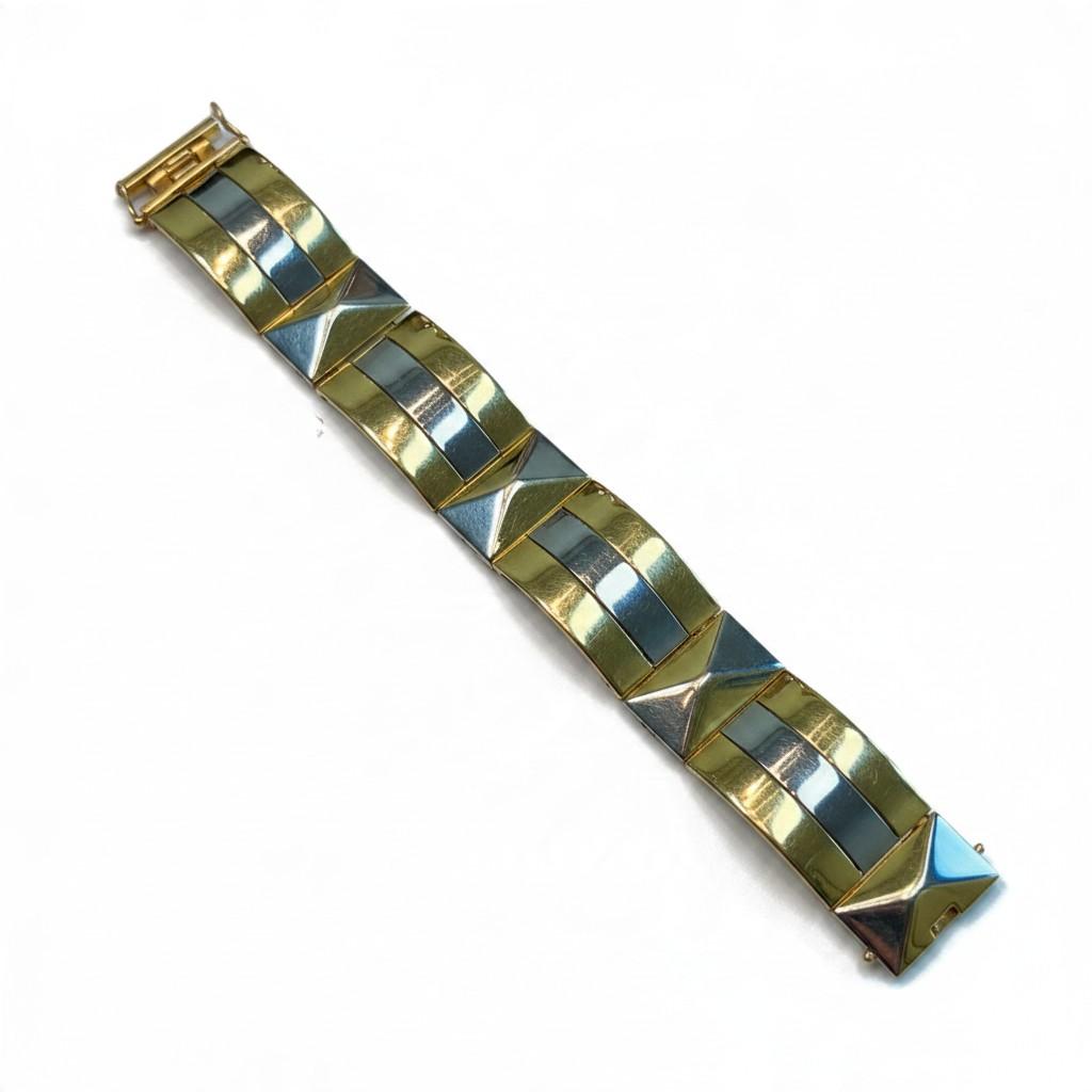 French Retro Two-Tone 18K Gold Bracelet