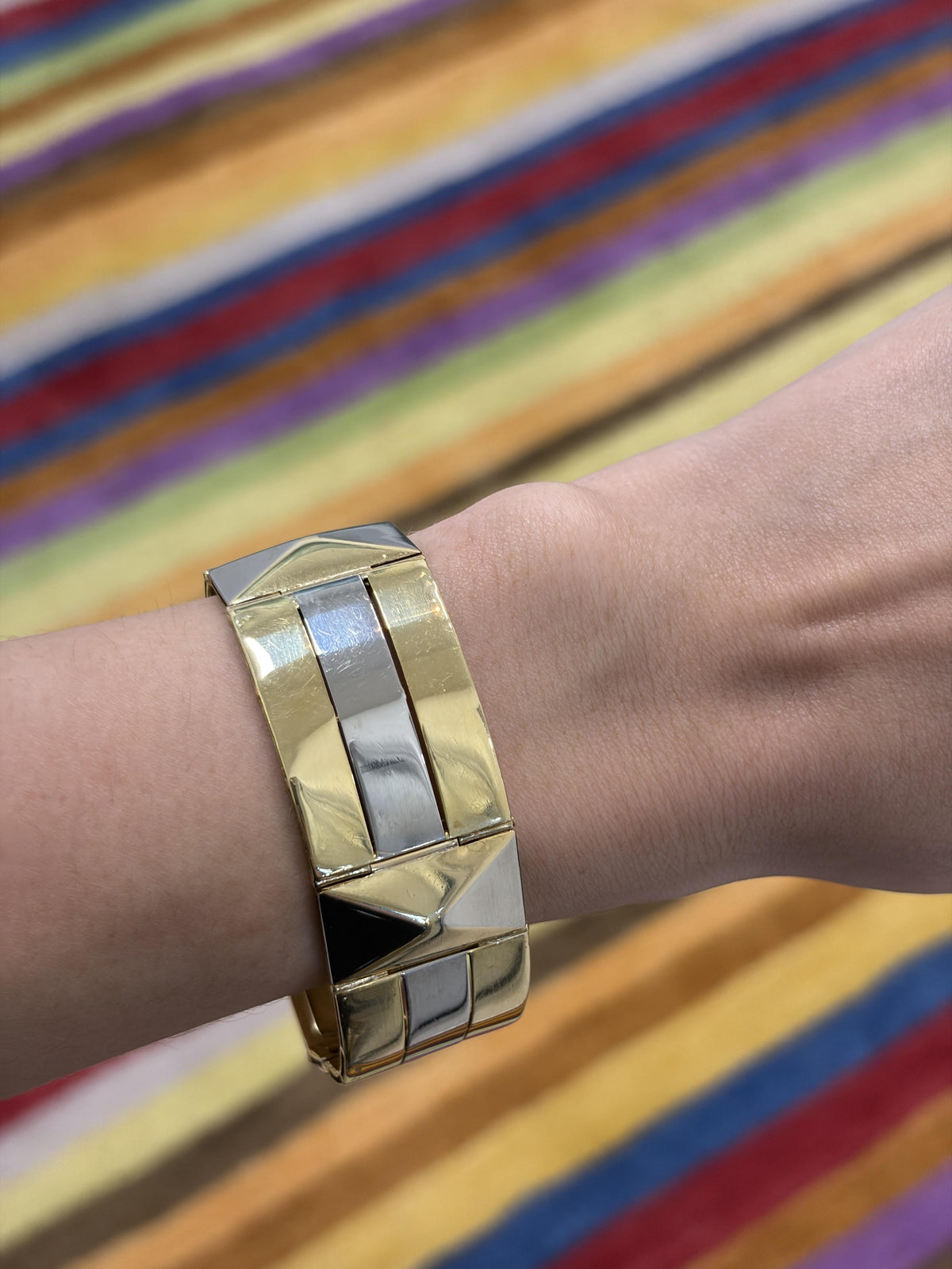 French Retro Two-Tone 18K Gold Bracelet