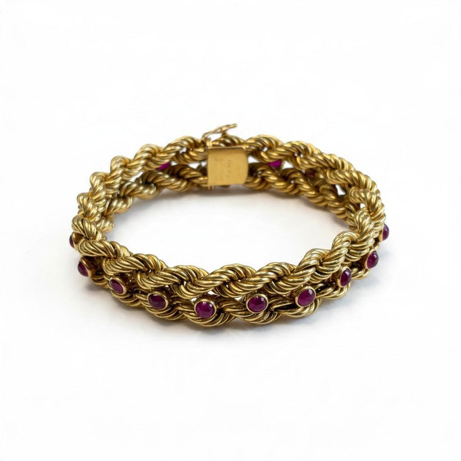 Van Cleef & Arpels Cabochon Ruby and 18K Gold Bracelet