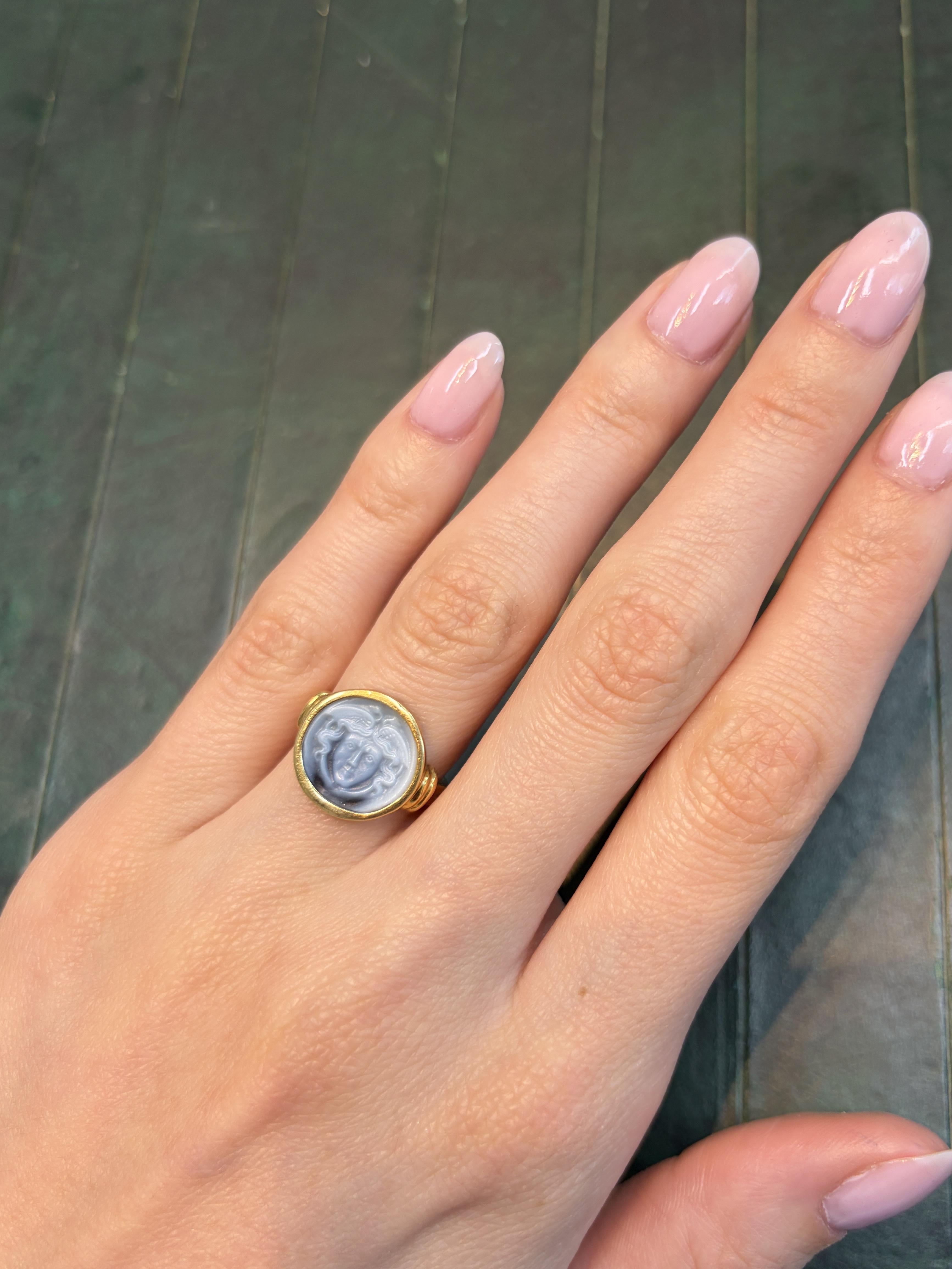 Medusa Onyx Cameo Ring