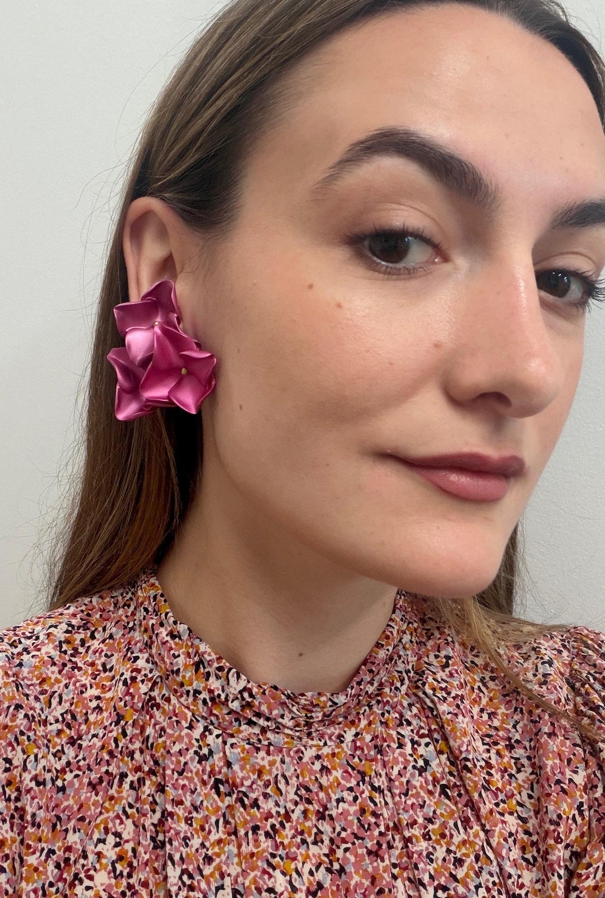 JAR Hydrangea Bicolor Aluminum Earrings, 2010s, view 2