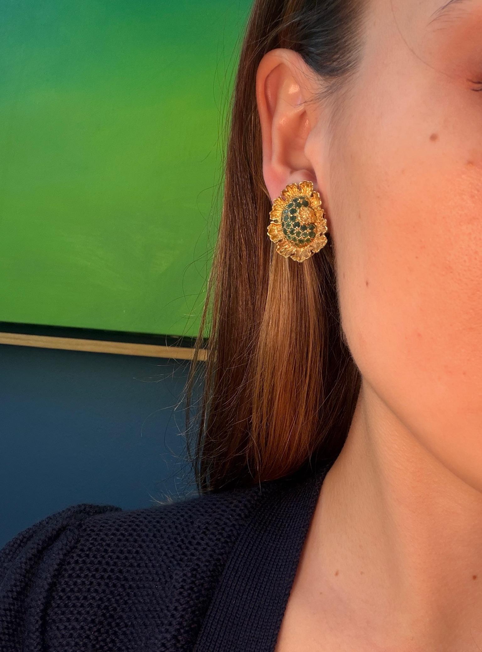 Buccellati Emerald and Gold Earrings