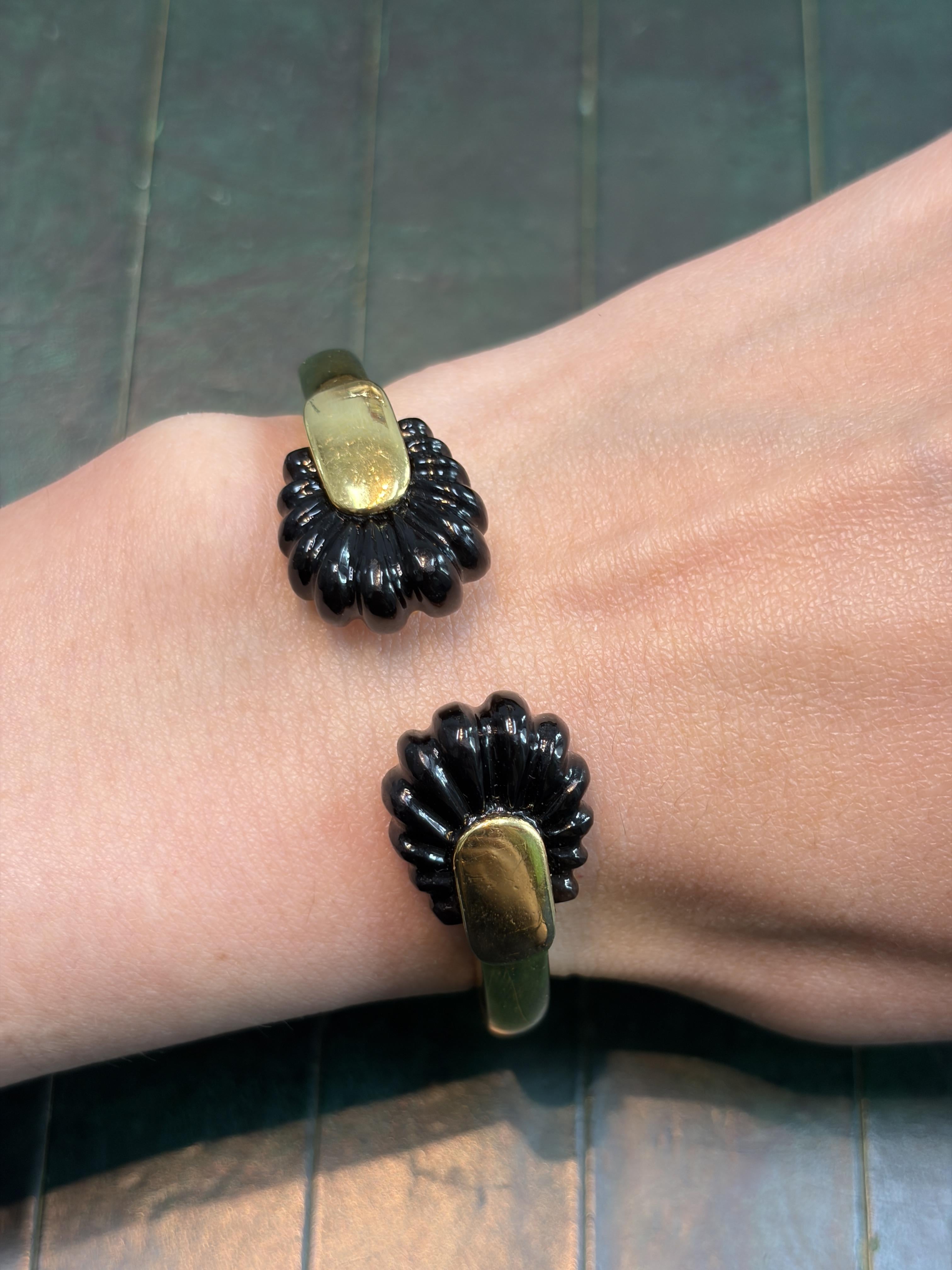 Cartier "Rush" Onyx and Gold Cuff Bracelet by Aldo Cipullo