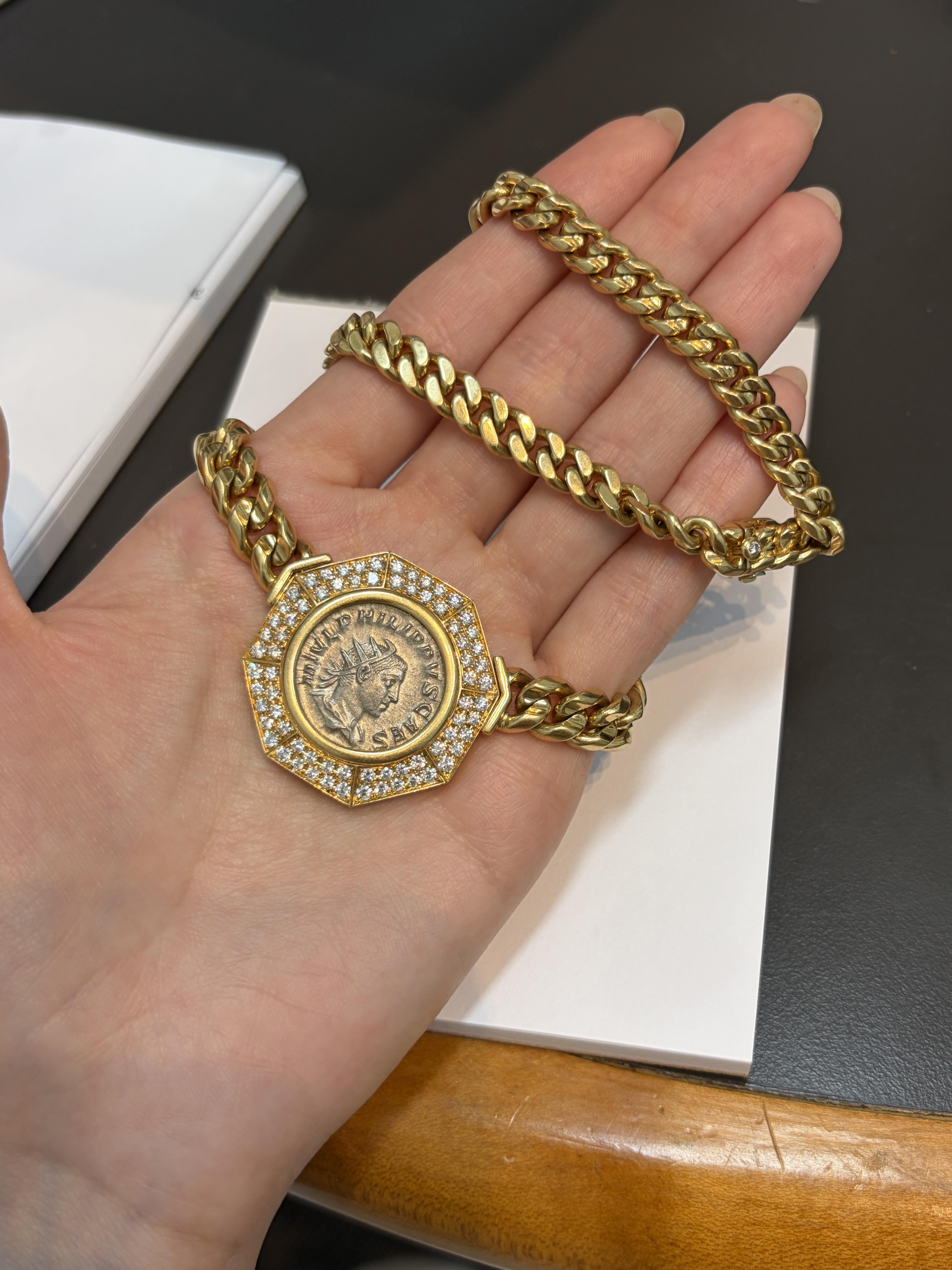 Bulgari Monete Diamond Coin Necklace