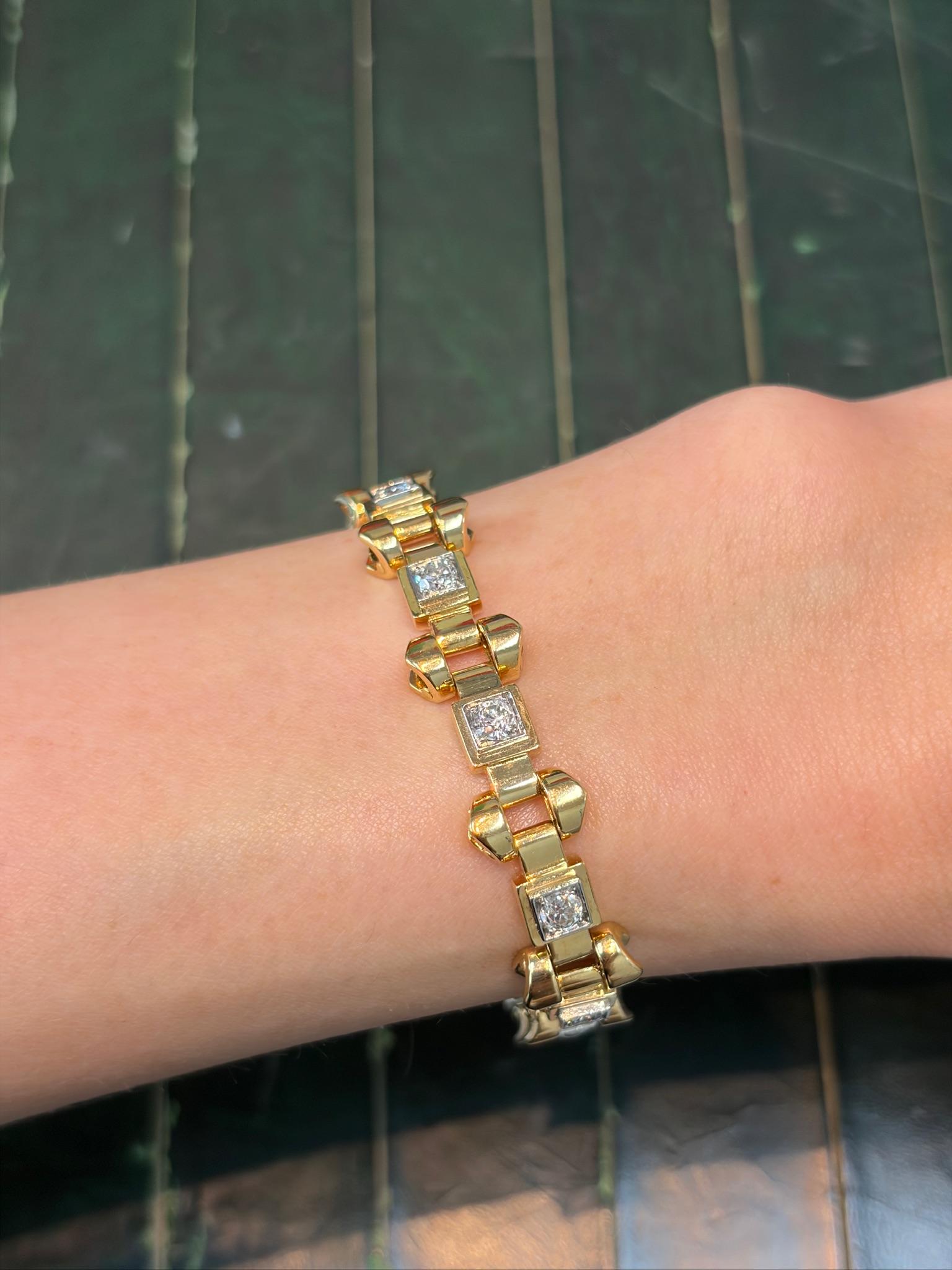 1950s Cartier Gold and Diamond Bracelet
