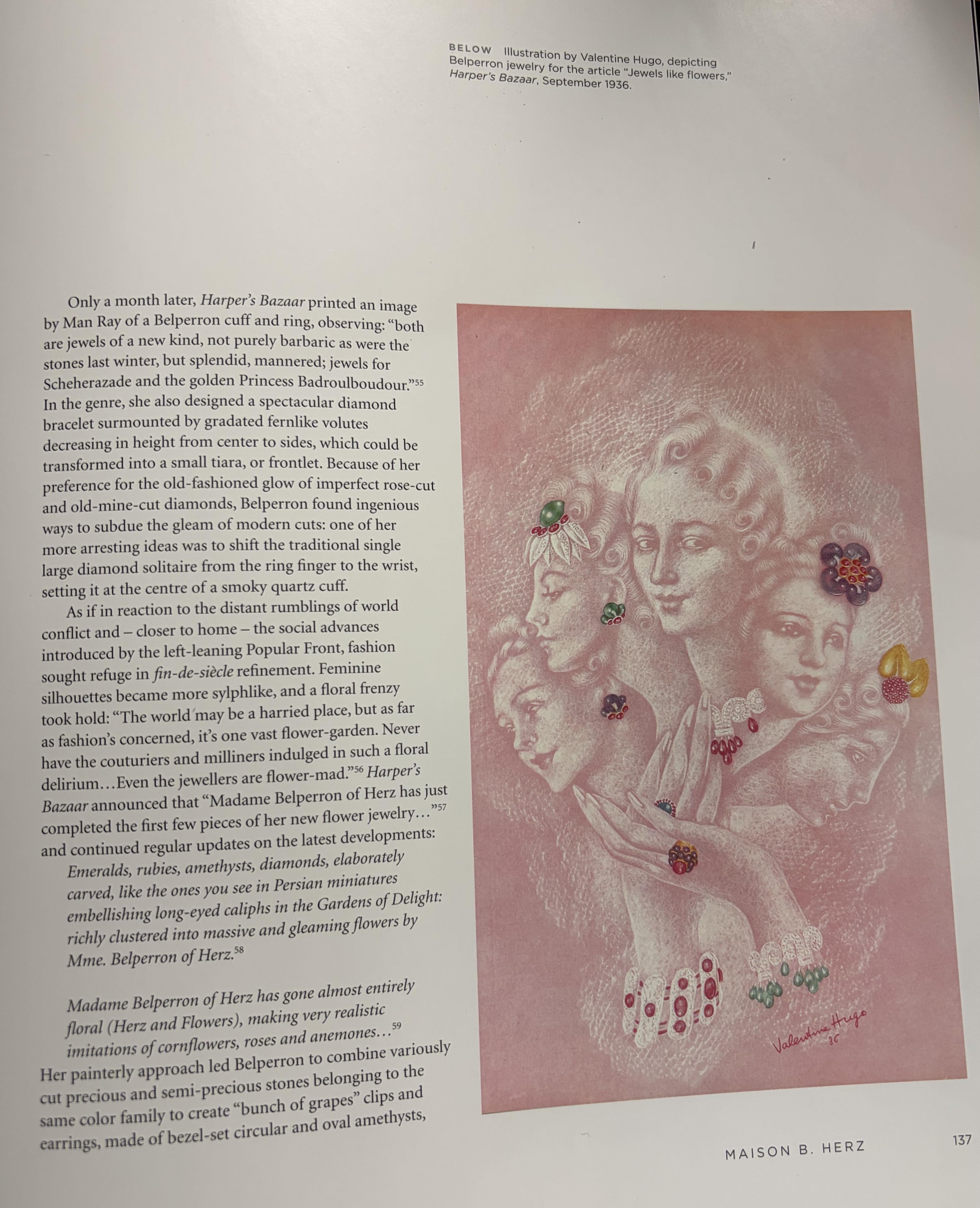 A corsage clip “Groseilliers” in platinum and yellow gold