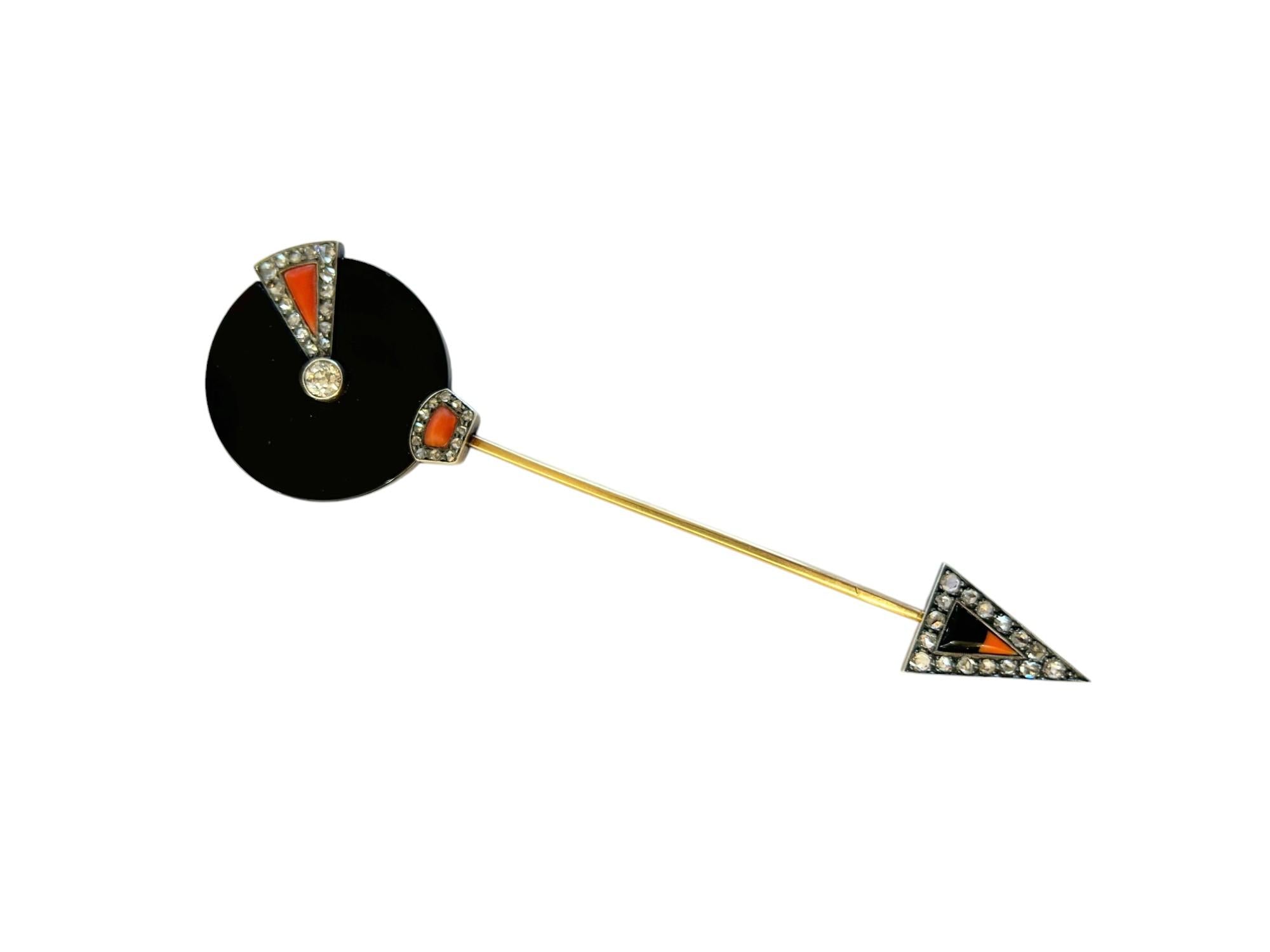 A Jabot Brooch by Jean Fouquet in onyx, carnelian and old-cut diamonds