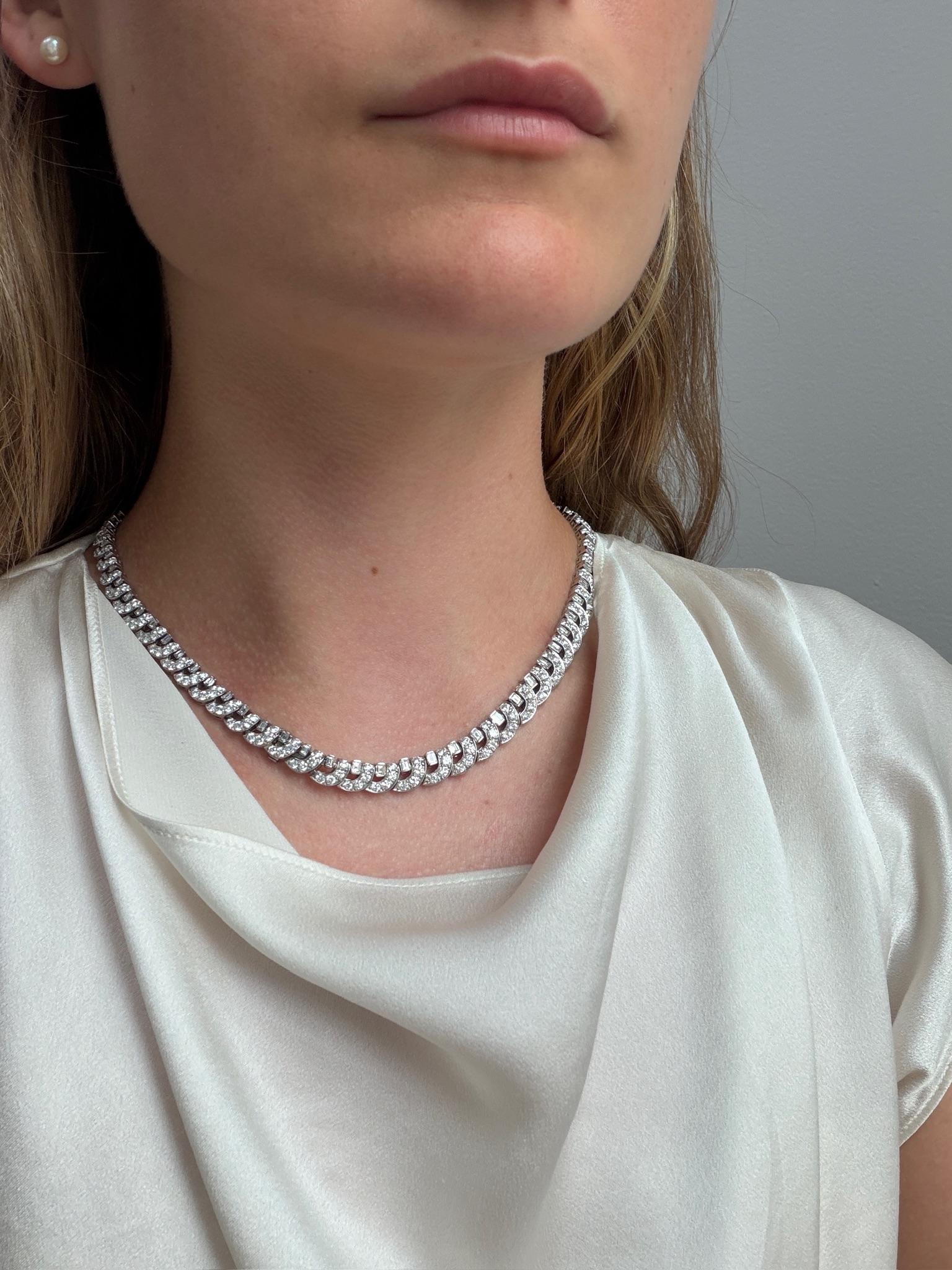 Vintage Convertible Platinum Diamond Necklace