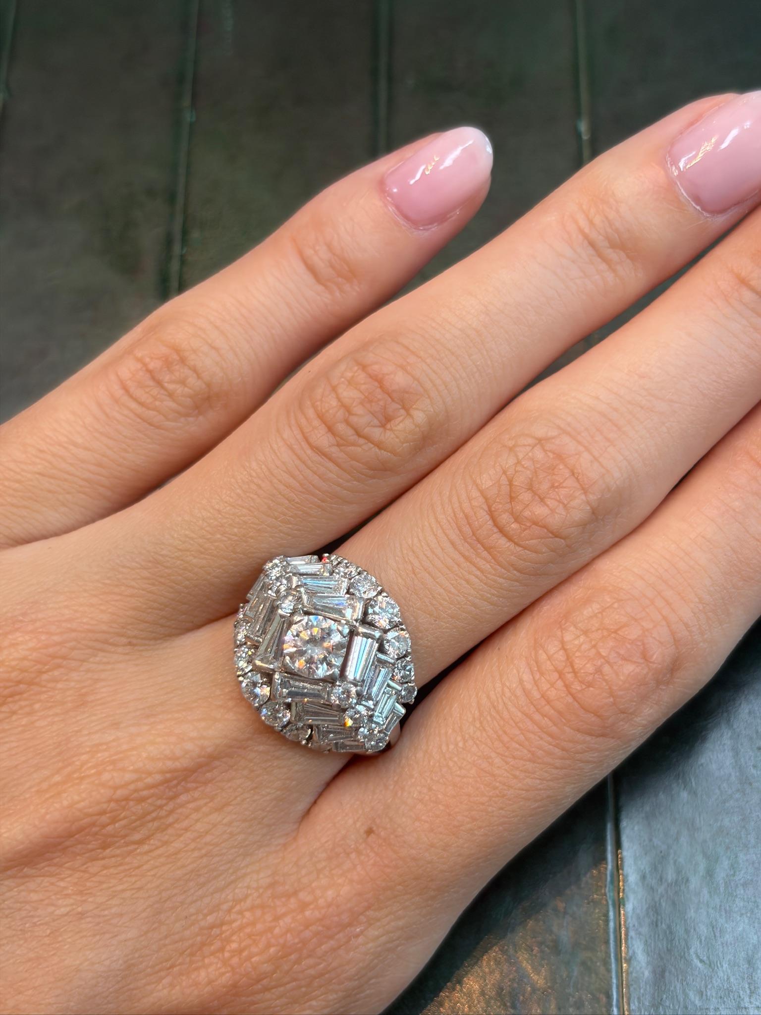 Oscar Heyman Diamond Cluster Ring