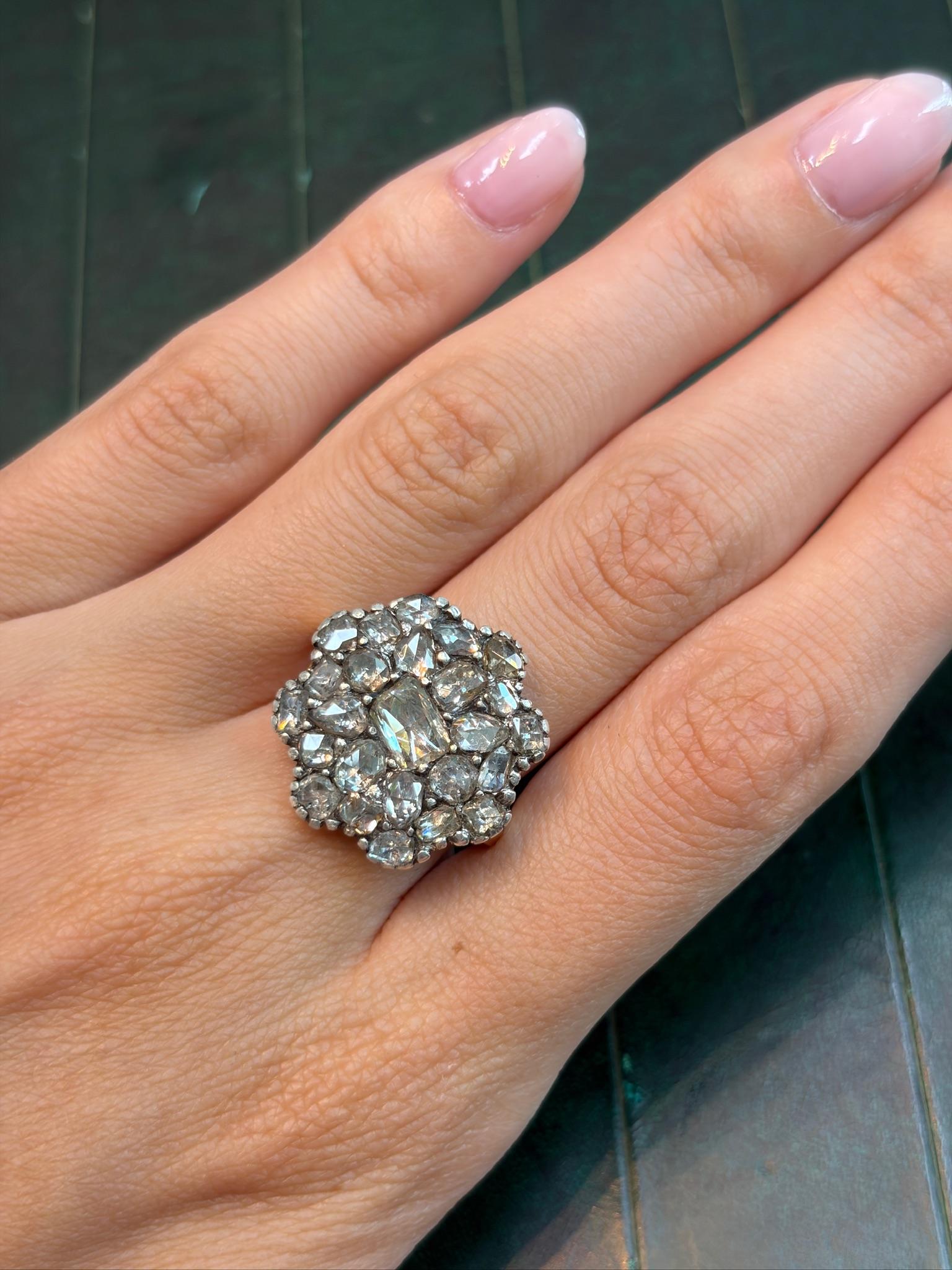 Victorian Diamond Cluster Ring