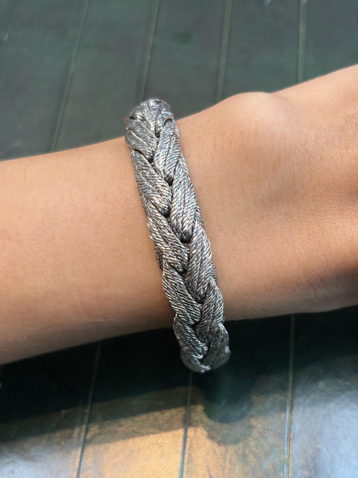 Georges Lenfant 18K White Gold Twisted Bracelet