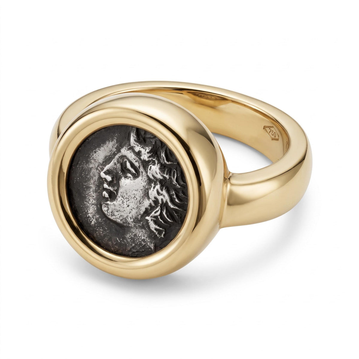 Bulgari Monete Ancient Coin 18K Gold Pinky Ring