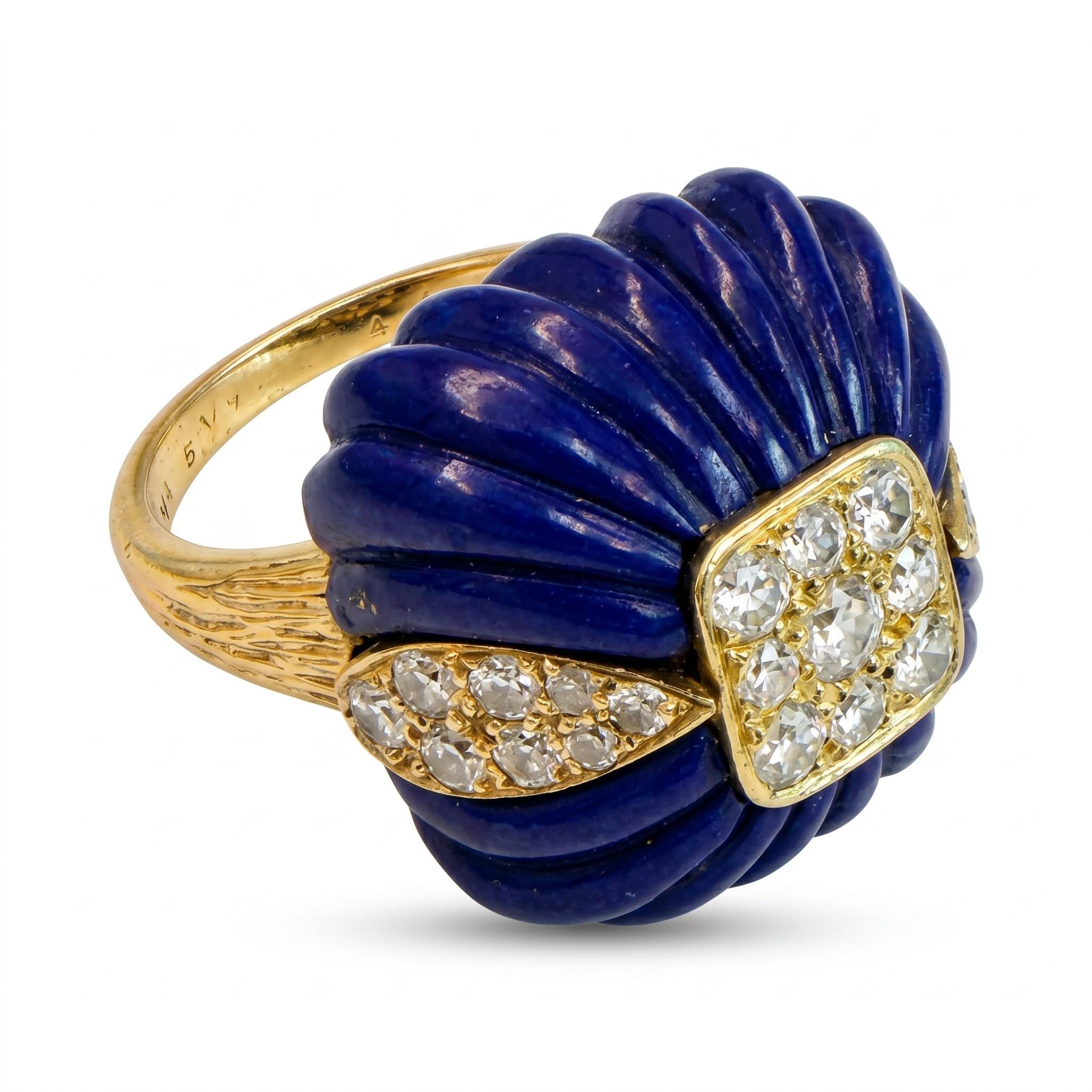 1970s Van Cleef & Arpels Lapis Lazuli and Diamond Ring