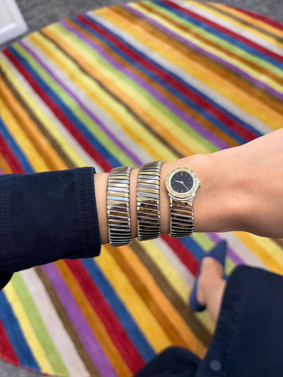 Vintage 1980s Bvlgari Two-Tone Tubogas Wrap Watch