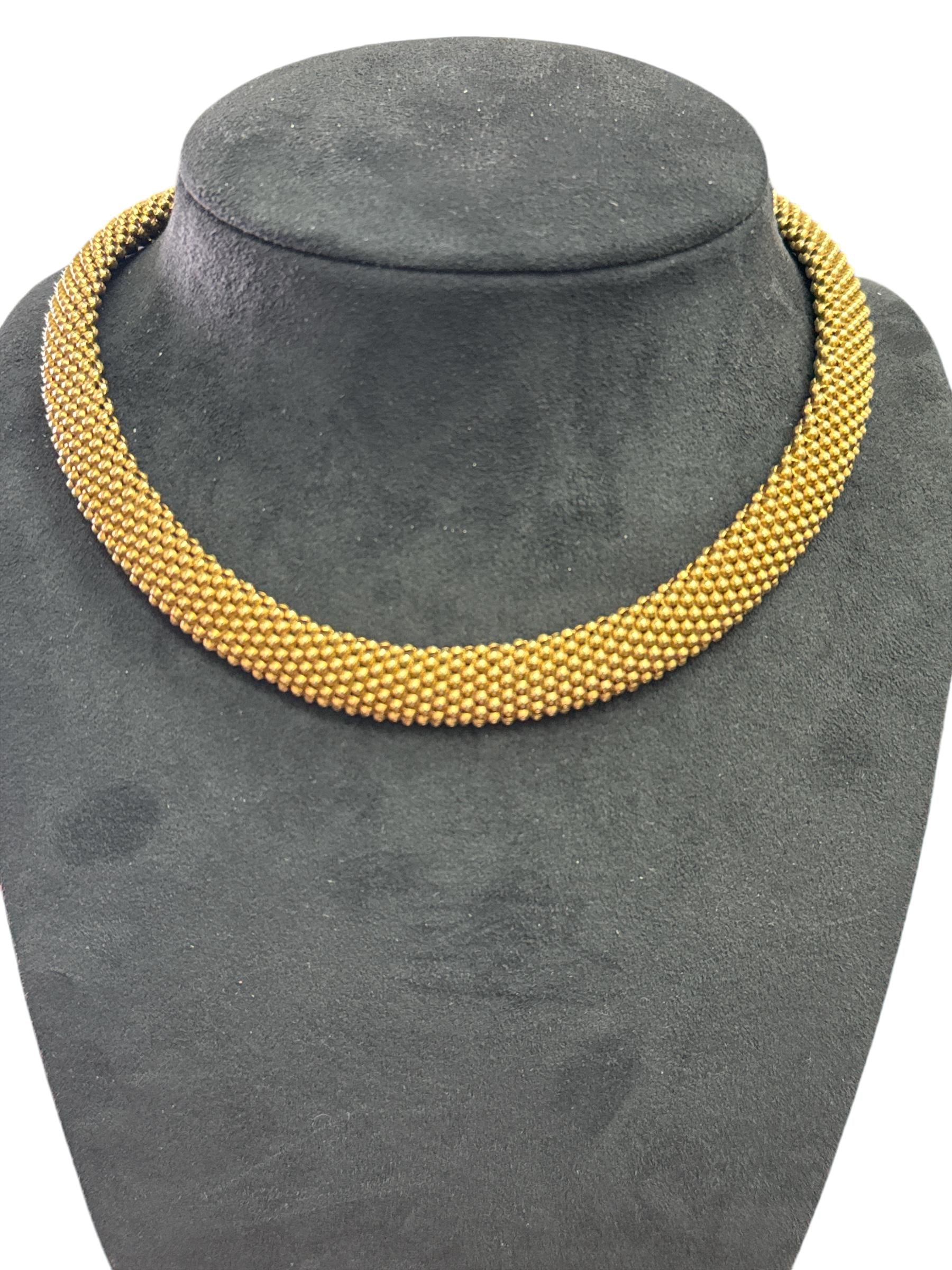 18k Yellow Gold  Cartier 1960s Textured Gold Necklace Serial No. 53371 - 63.40GR