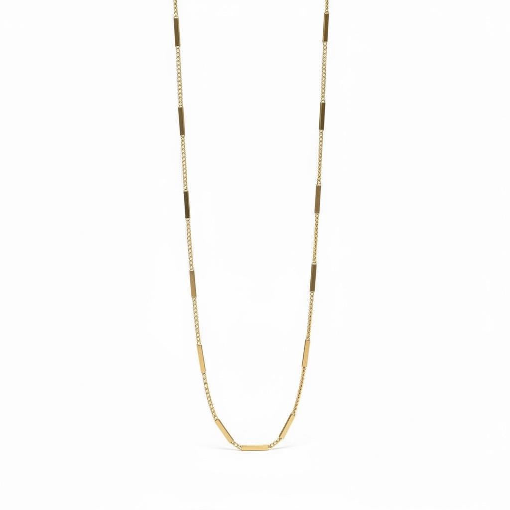 18k Yellow Gold   1970s Chain Gold Necklace