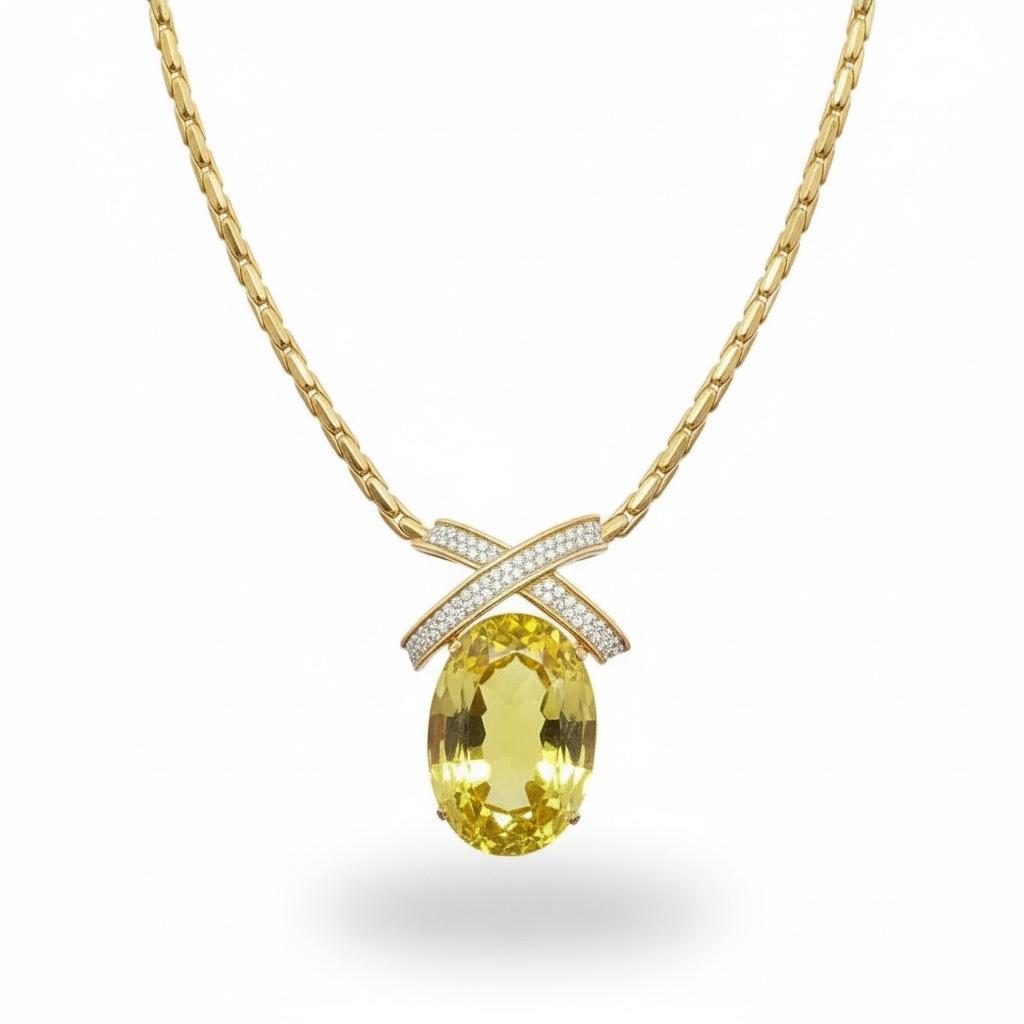 Tiffany & Co. Green Quartz and Diamond Collar Necklace by Paloma Picasso, c. 198