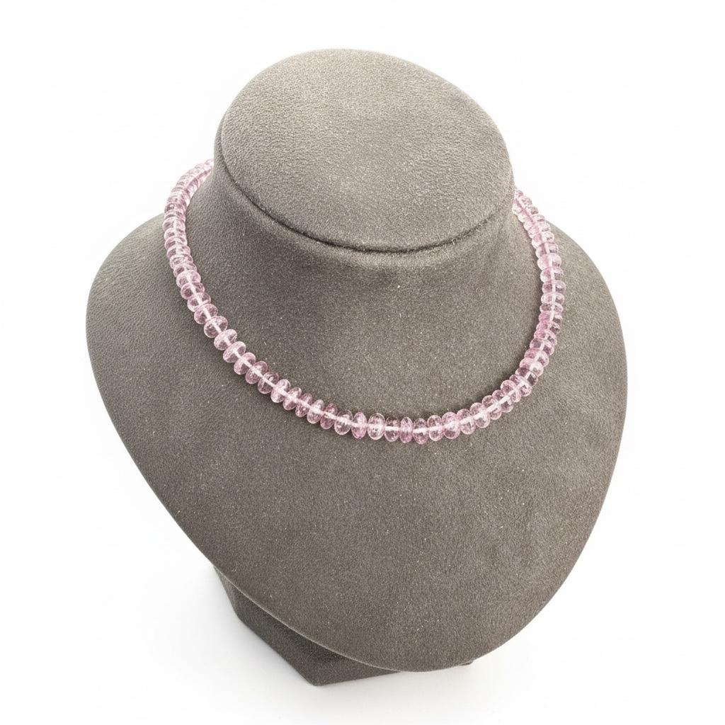 Vintage Amethyst Bead Necklace with 9K Gold Clasp, view 3