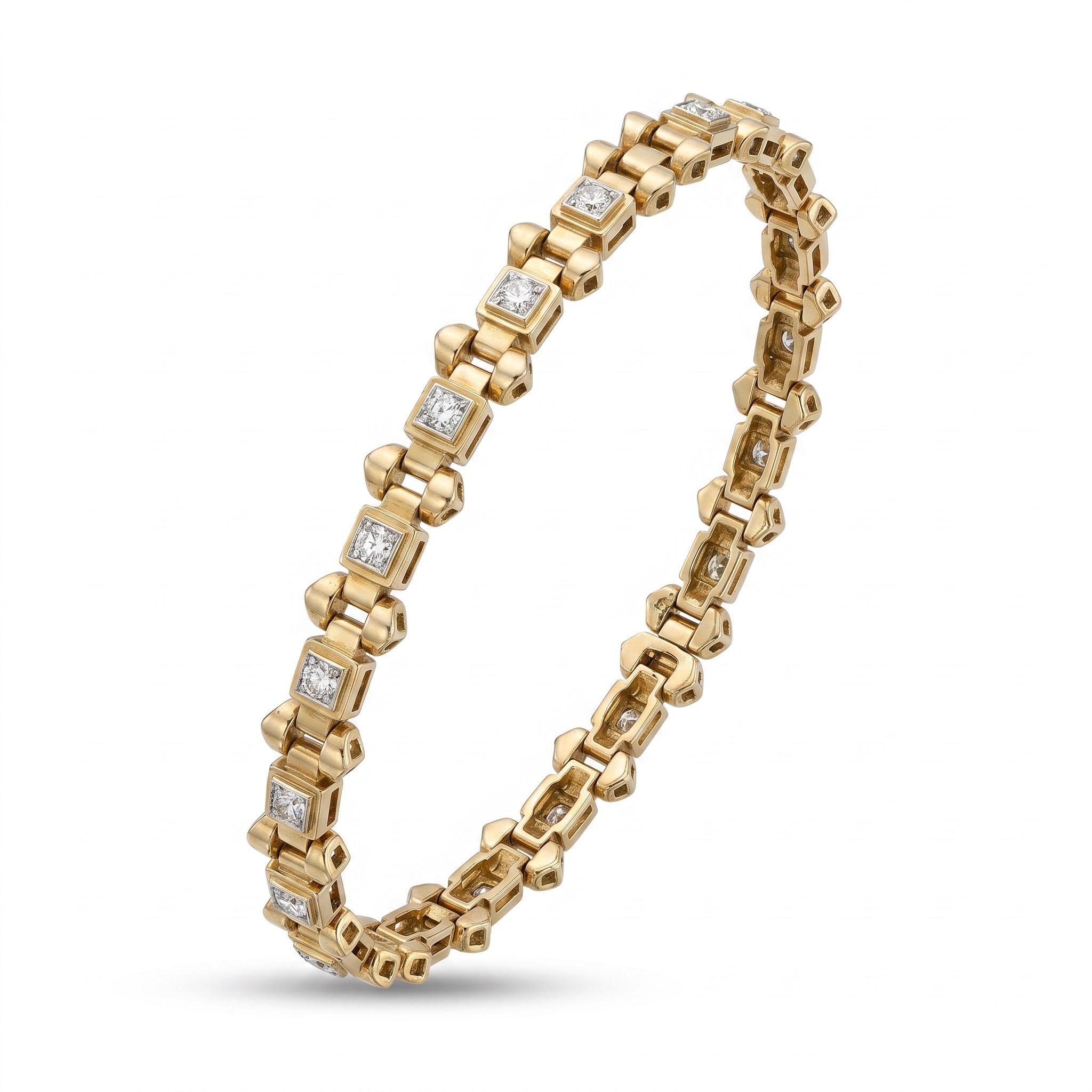 1950s Cartier Gold and Diamond Bracelet