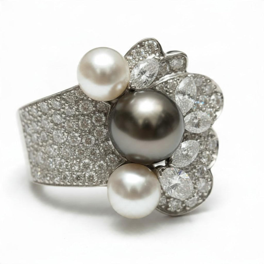 Van Cleef & Arpels Pearl and Diamond Ring