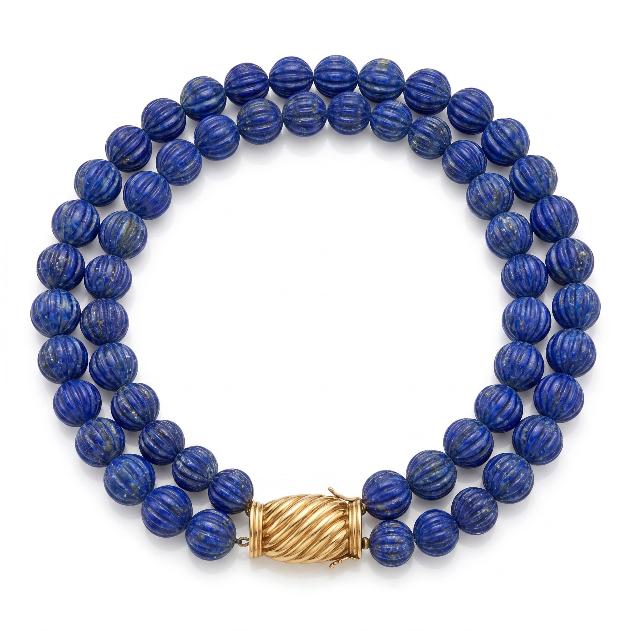 1980s Bulgari Lapis Lazuli Bead Necklace