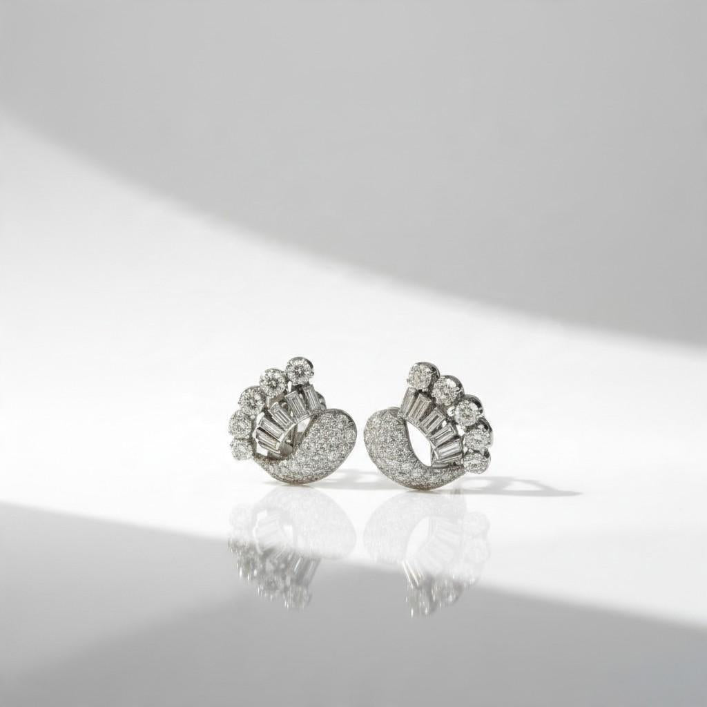 Pederzani Diamond Earrings in 18K White Gold