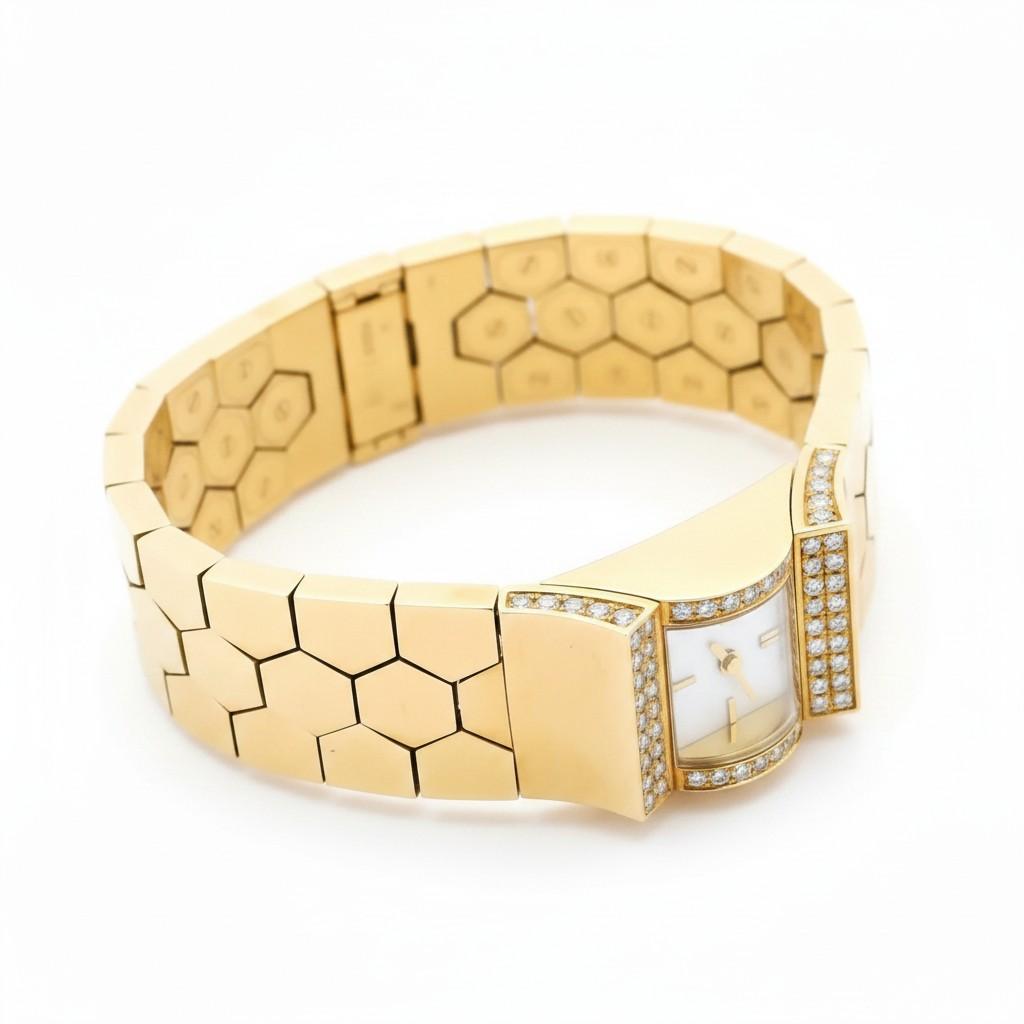 Van Cleef & Arpels Ludo Swann Watch in Gold, Diamonds & Mother-of-Pearl