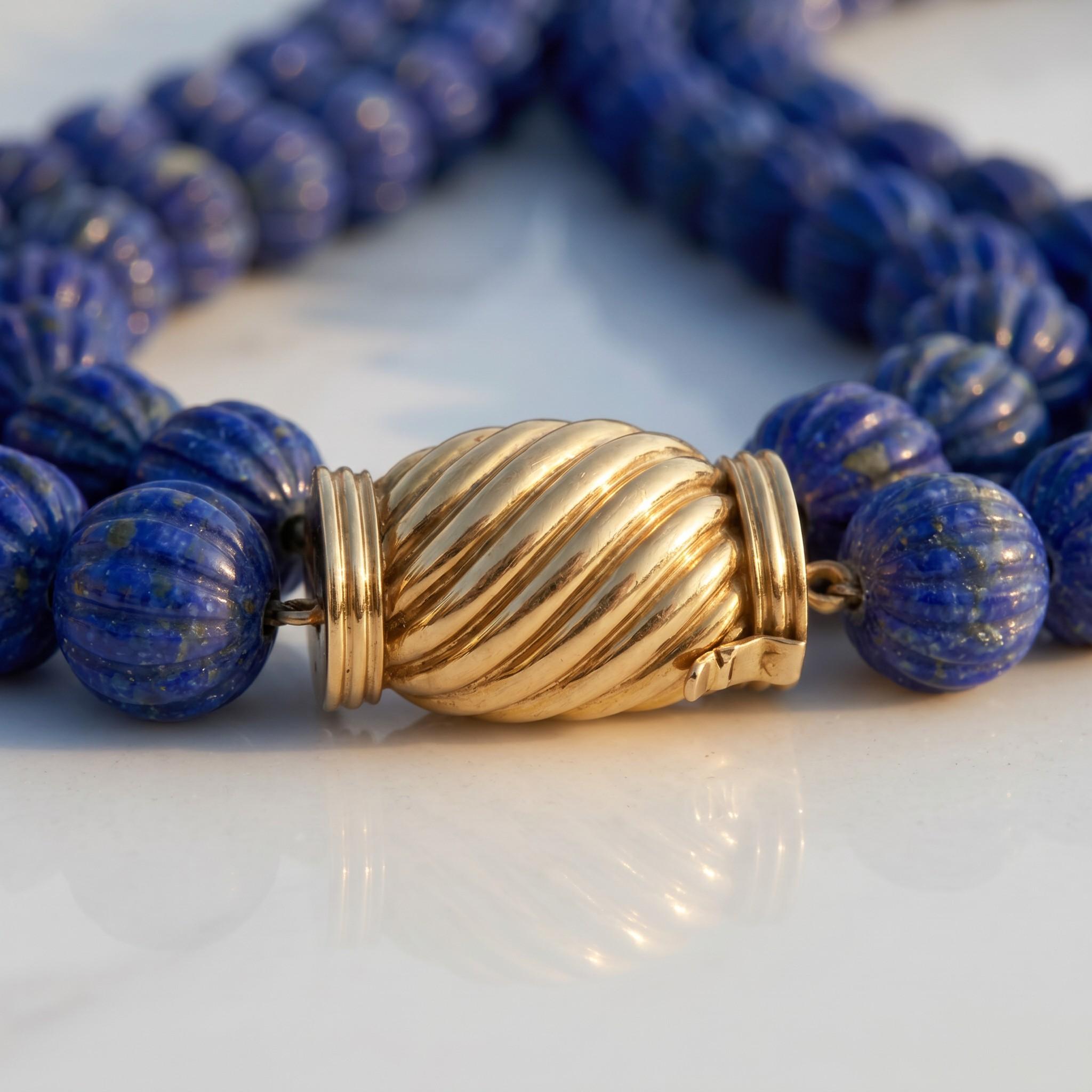 1980s Bulgari Lapis Lazuli Bead Necklace