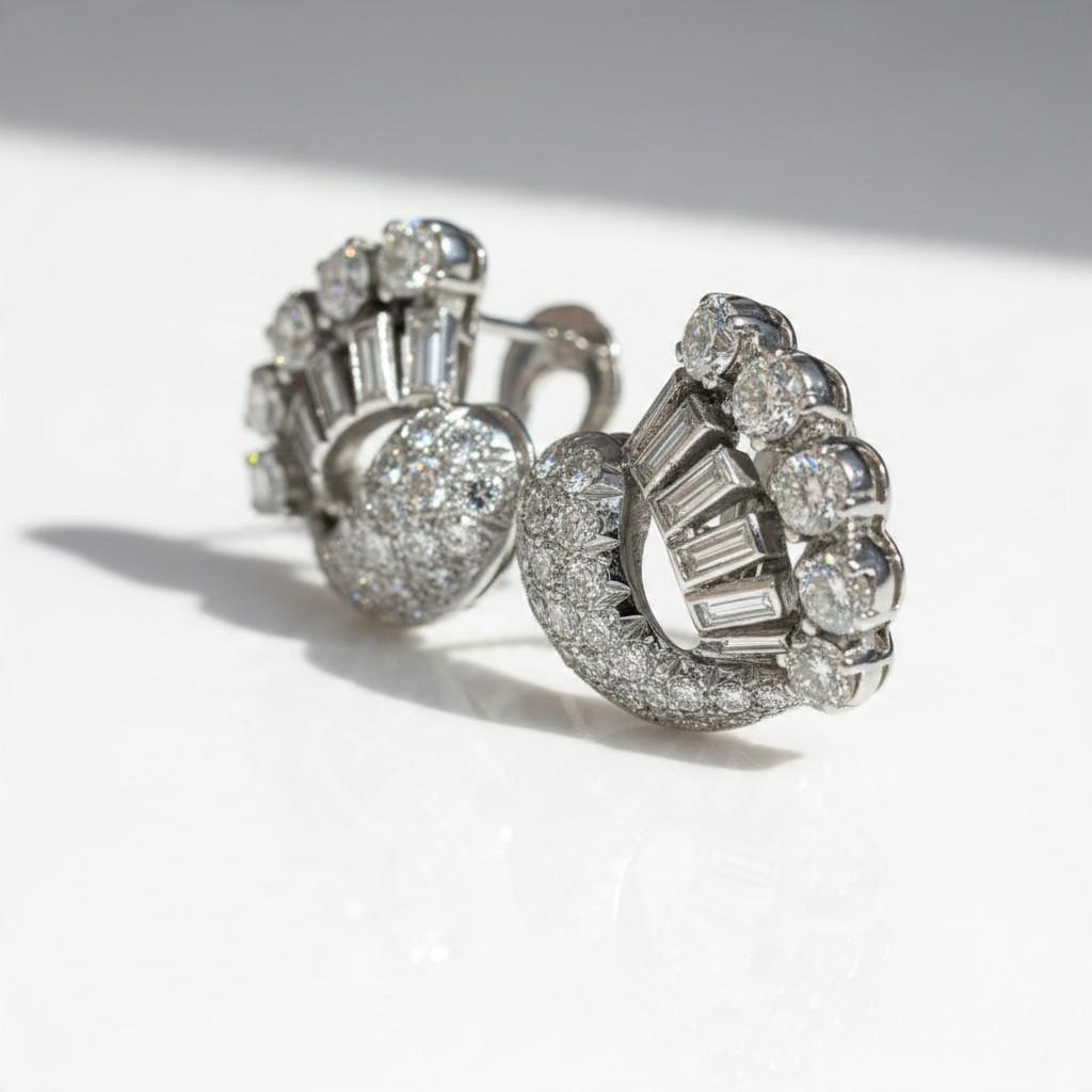 Pederzani Diamond Earrings in 18K White Gold